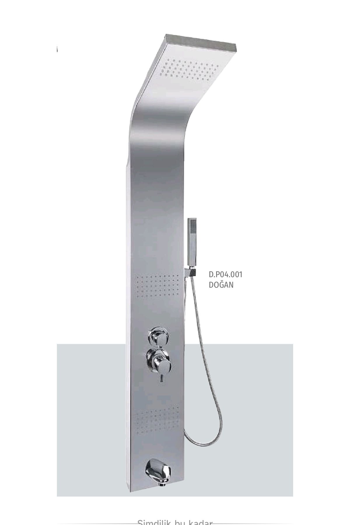 OYLUM 4 Fonksiyonlu Inox Duş Paneli Krom Kare