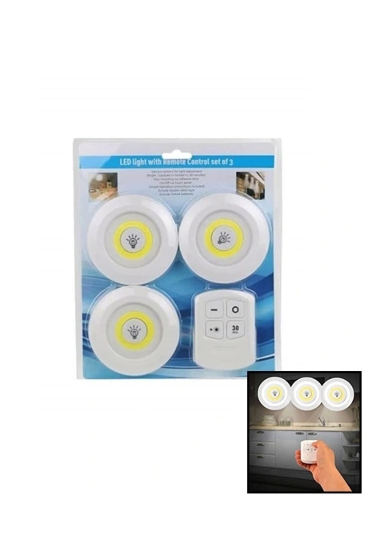 STOREMAX YUVARLAK 3 PARÇA DOKUNMATİK - KUMANDALI LAMBA SETİ (5047)