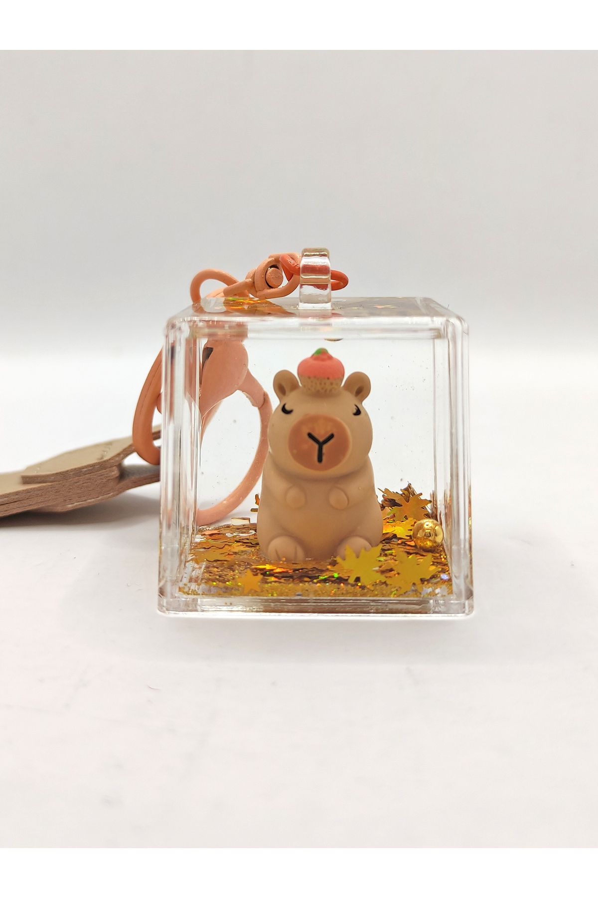 Limmy-Capybara Keychain Capybara Water Sequin Cube Keychain - Cupcake 3