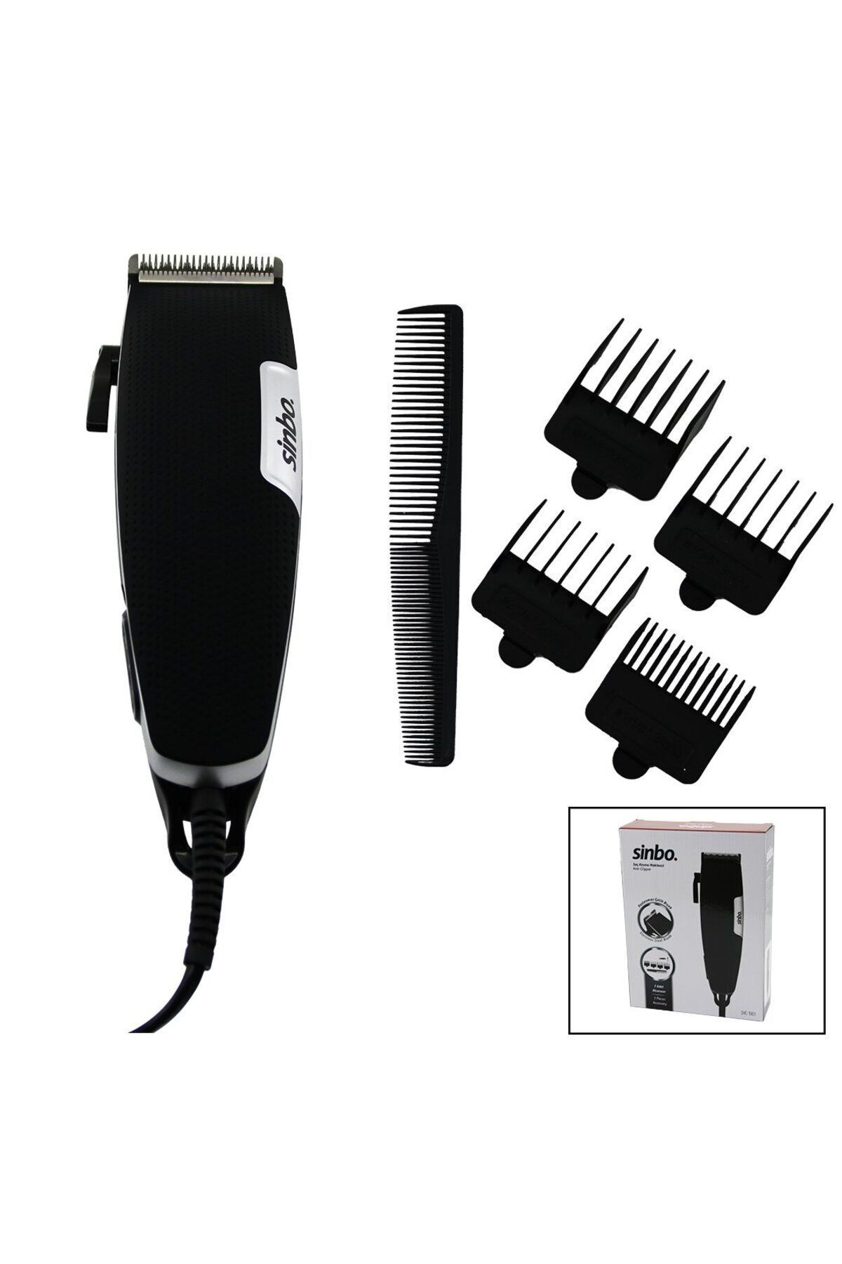 gizmurstore KABLOLU FİŞLİ SAÇ SAKAL KESME TRAŞ MAKİNESİ KOLLU TARAK AYARI SHC-1901 (4767) - GMS7035-3244