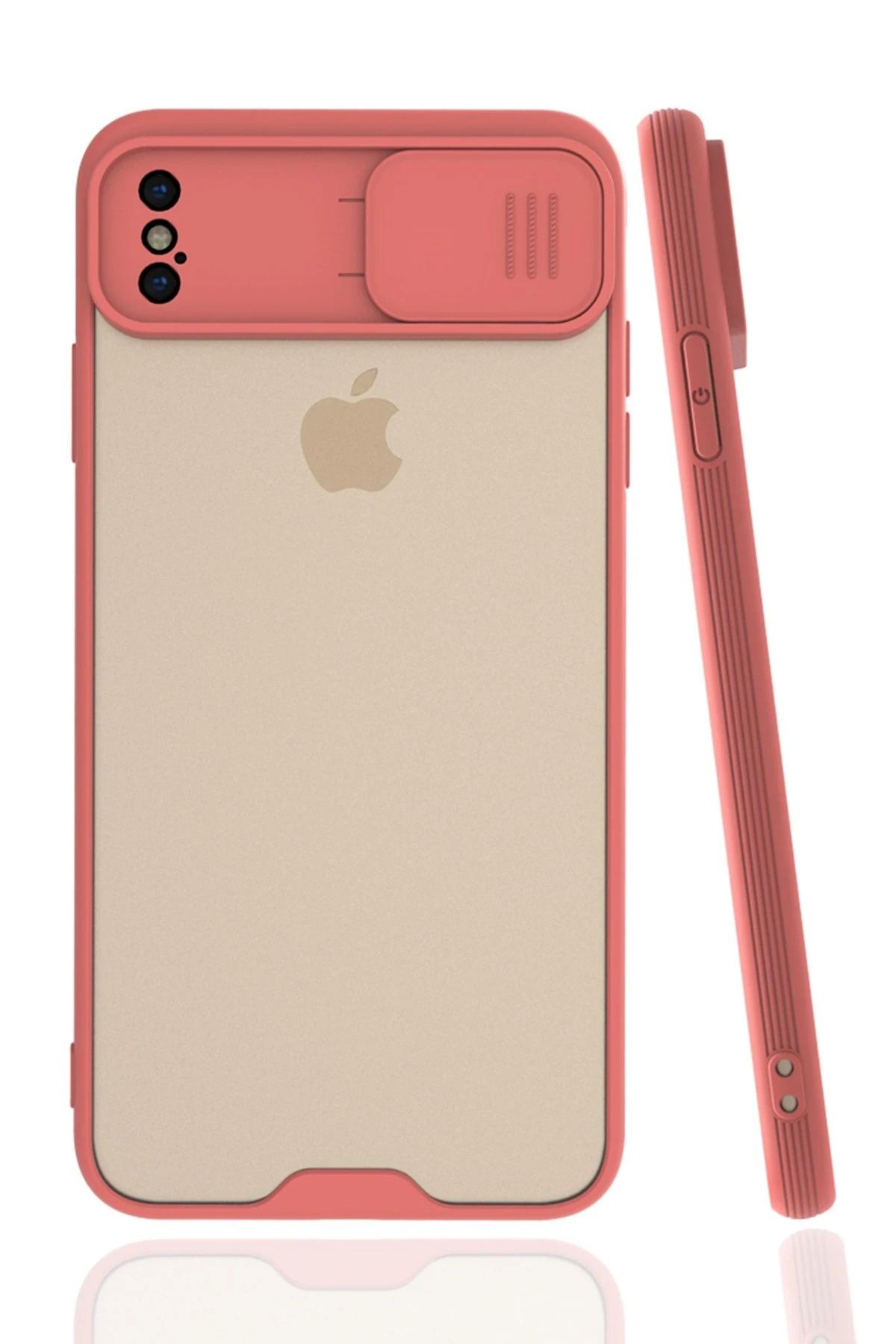 NewFace iPhone XS Max Kılıf Platin Kamera Koruma Silikon - Pembe WLZOR
