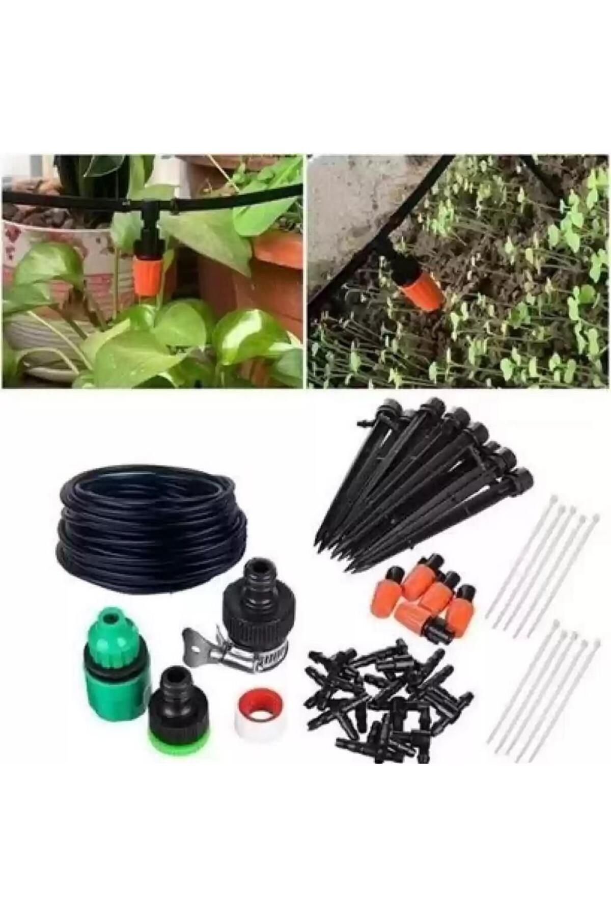ZhlTools 15 Metre Bağ Bahçe Damla Sulama Borusu Sulama Hortumu Seti