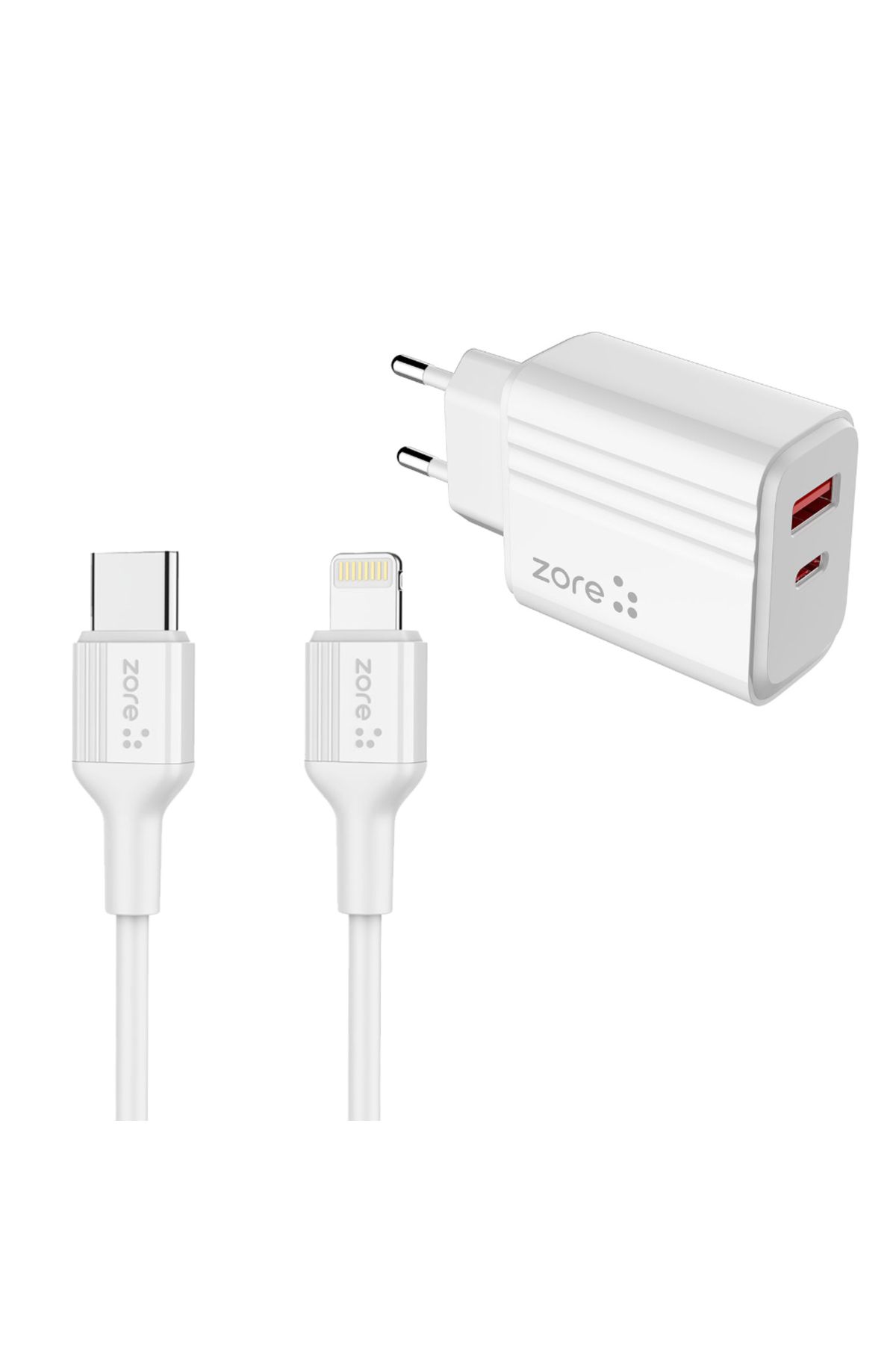 Sevela SVL Play Serisi PL08 Type-C to Lightning 2in1 PD Seyahat Şarj Aleti 20W - Beyaz