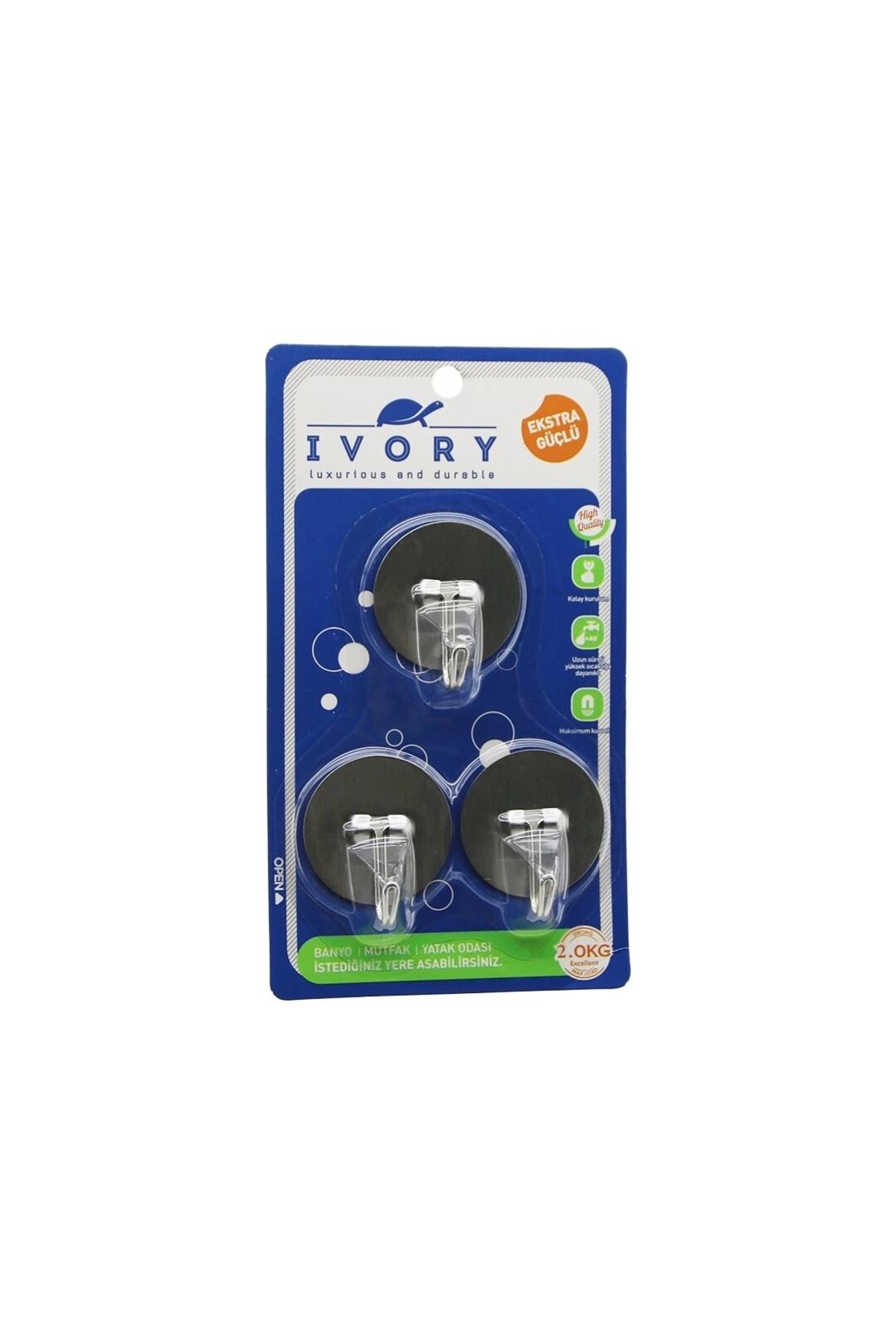 STOREMAX 3PCS YUVARLAK - KOMPLE METAL YAPIŞKAN ASKI (5047)