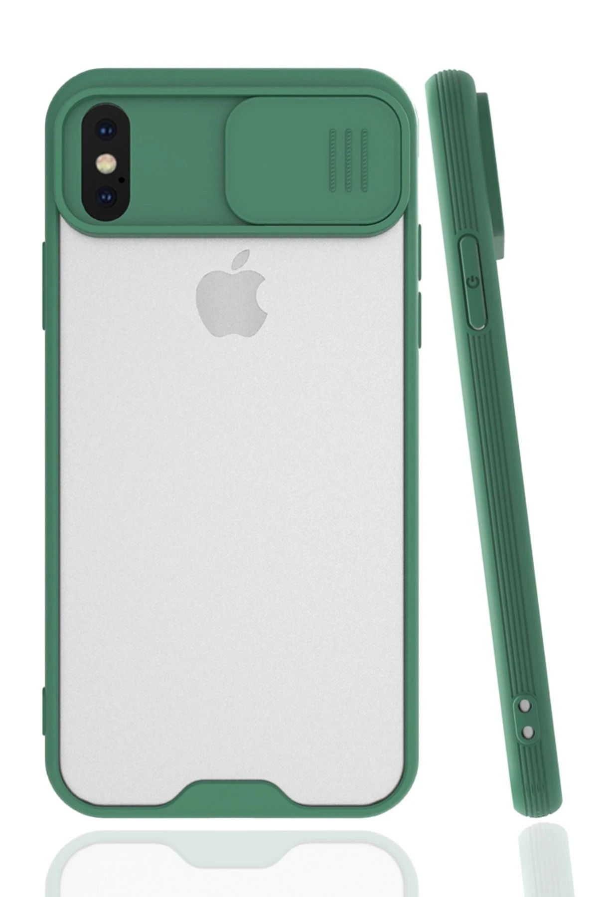 NewFace iPhone X Kılıf Platin Kamera Koruma Silikon - Yeşil WLZOR