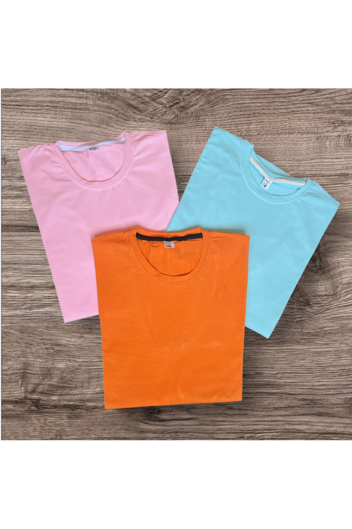 EQİ 3’lü Pembe-mavi-turuncu T-shirt