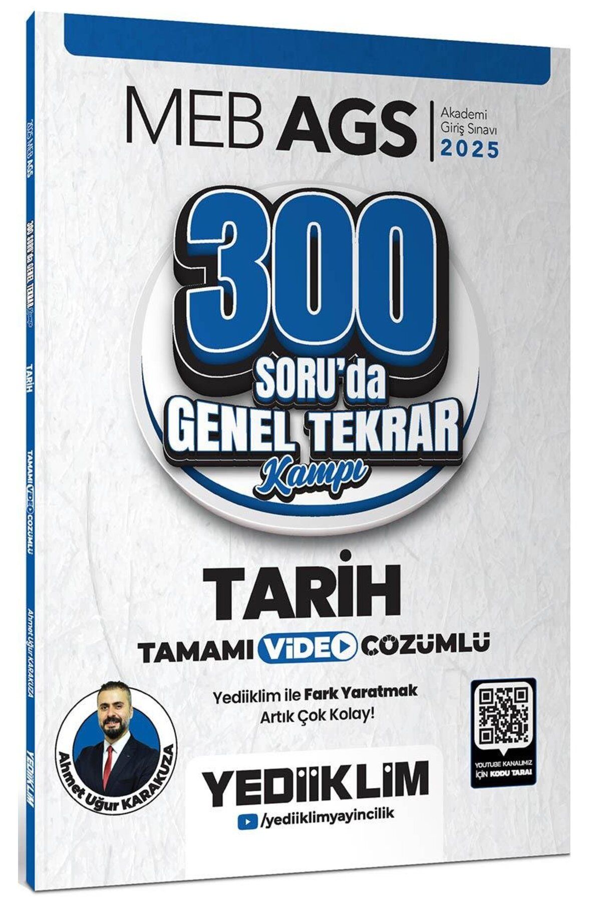 Yediiklim Yayınları Yediiklim 2025 MEB AGS Tarih 300 Soruda Tamamı Video Çözümlü Genel Tekrar Kampı