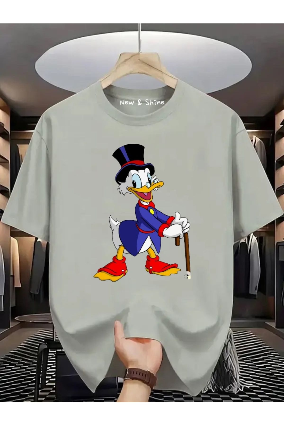 New Shine Uncle Duck Baskılı Oversize T-Shirt