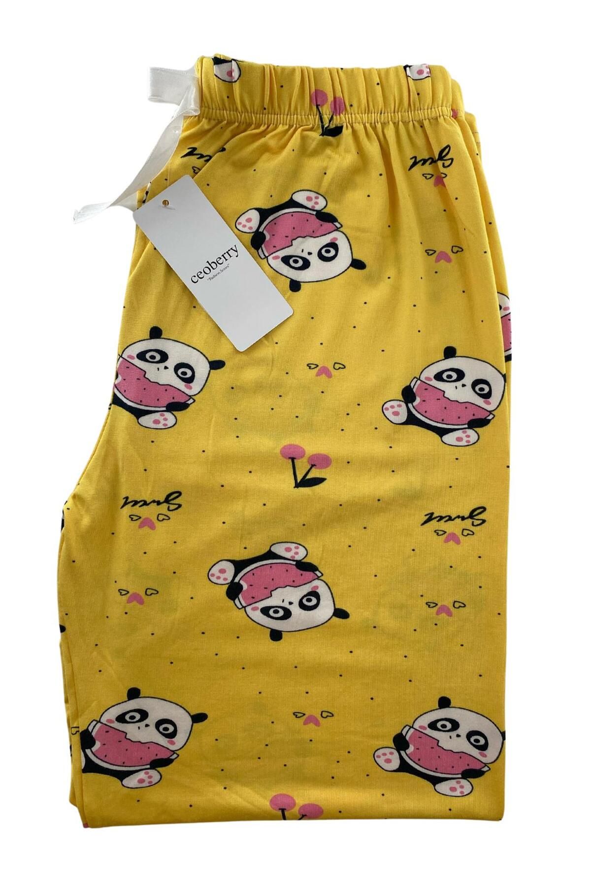 DoDe Flora Kadın Panda Desenli Pijama Altı Milan - 106
