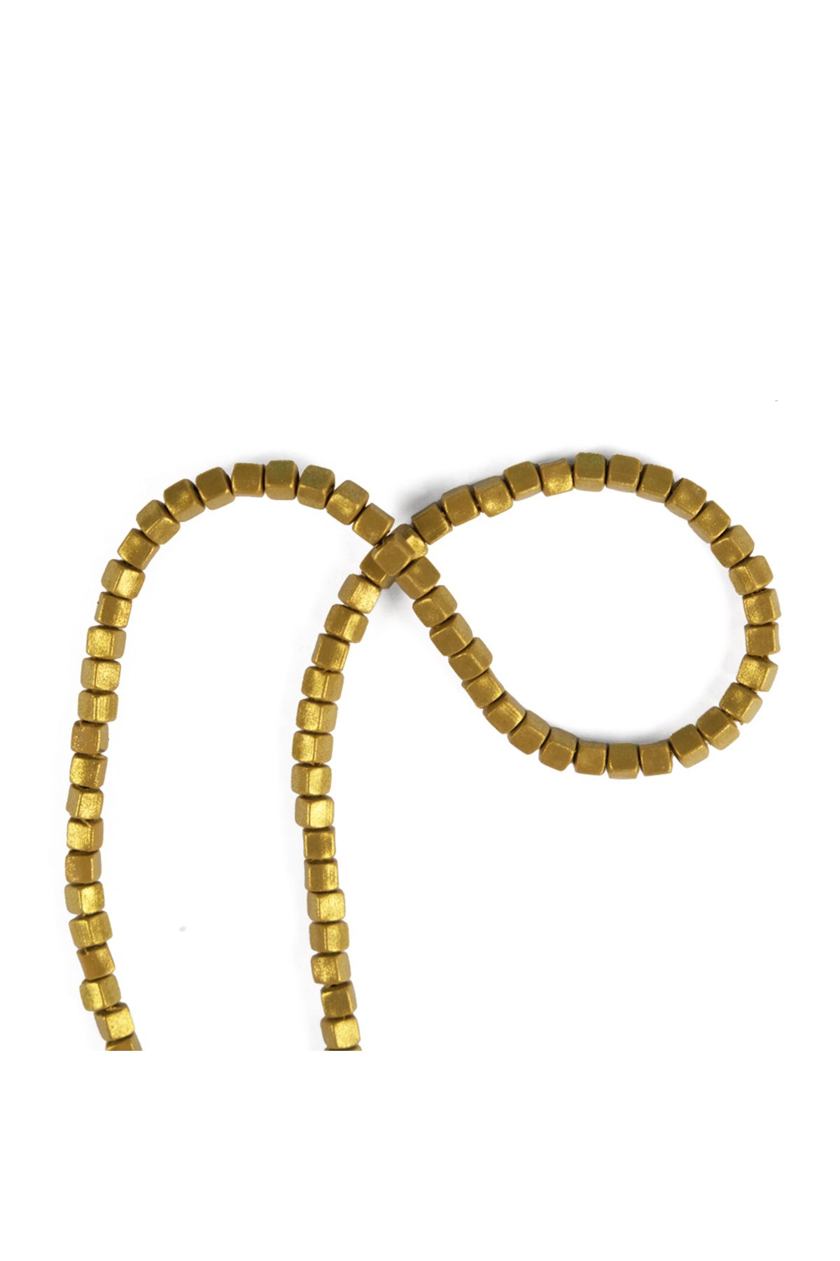 Prestij Boncuk 5 mm Küp Model Fimo Gold Renk Üzeri Sedefli Simli Gold Fimo Boncuk Dizisi Polimer Kil 40 CM