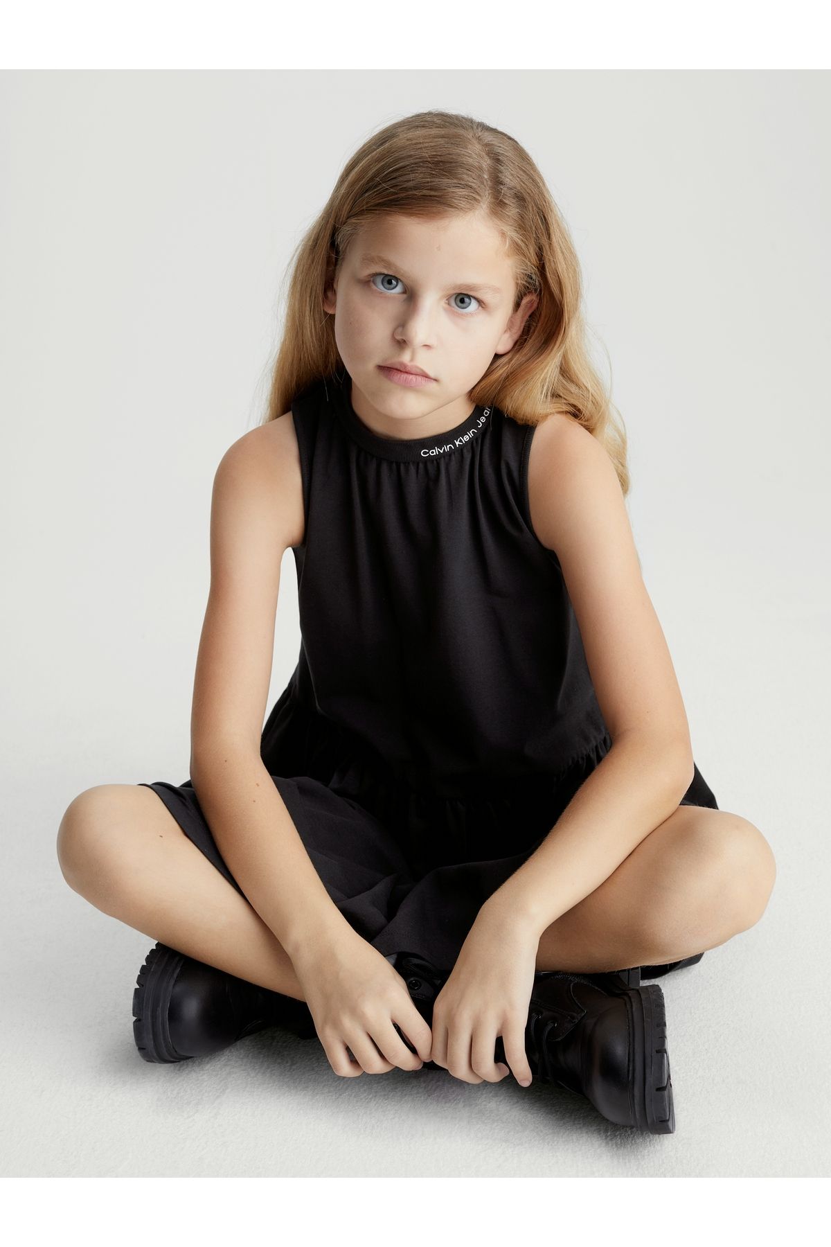 Calvin Klein-Girls Black Flare Dress 3