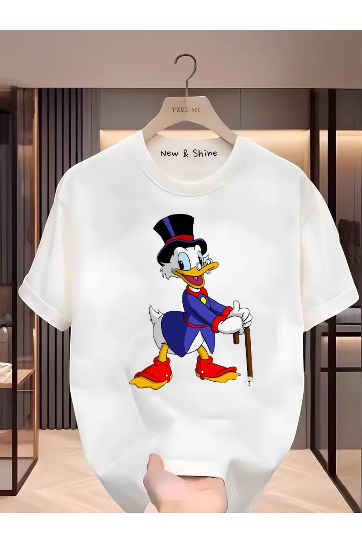 New Shine Uncle Duck Baskılı Oversize T-Shirt