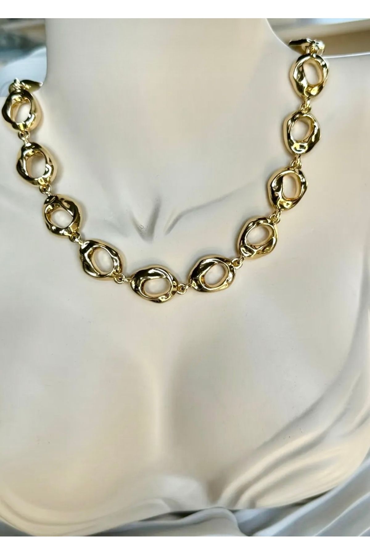 LOVİSA AKSESUAR Gold Halka Detay 316L Çelik Kolye