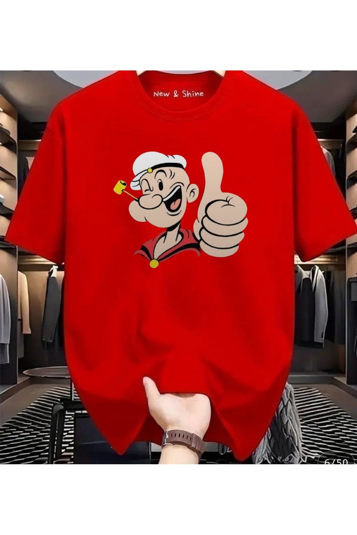 New Shine Temel Reis Baskılı Oversize T-Shirt