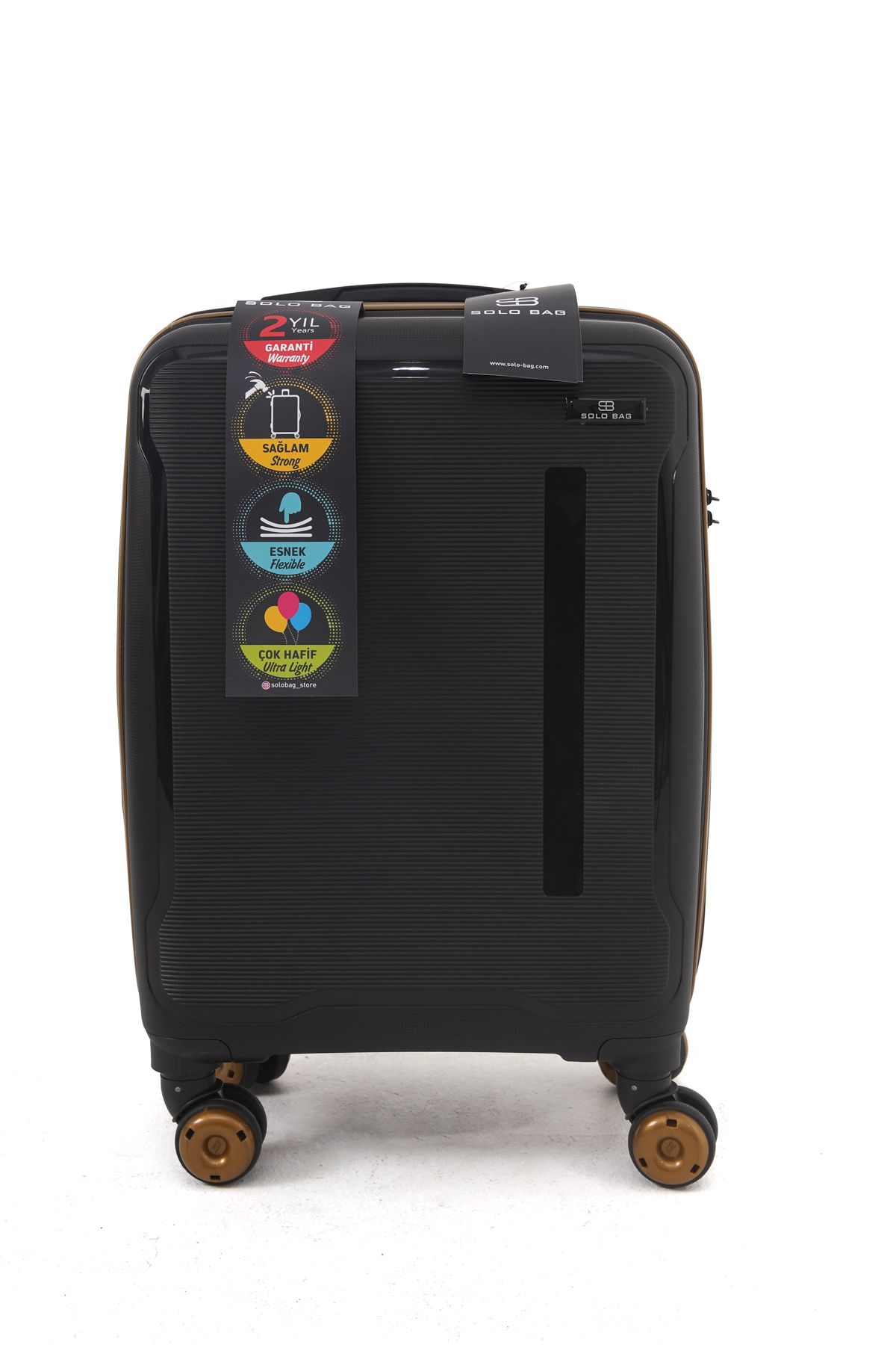 Solo Bag Kabin Boy Polipropilen Kırılmaz Pp Silikon Valiz 55 cm