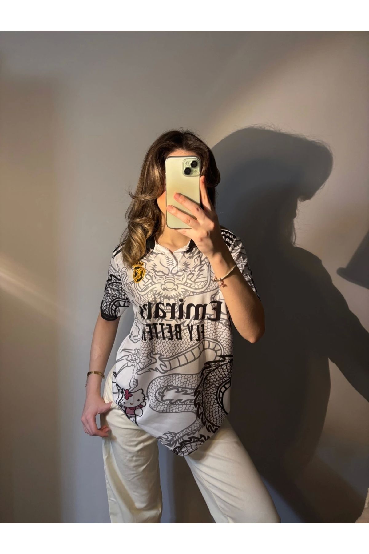 Violon BEYAZ KİTTY FORMA MADRİD DRAGON JERSEY T-SHİRT
