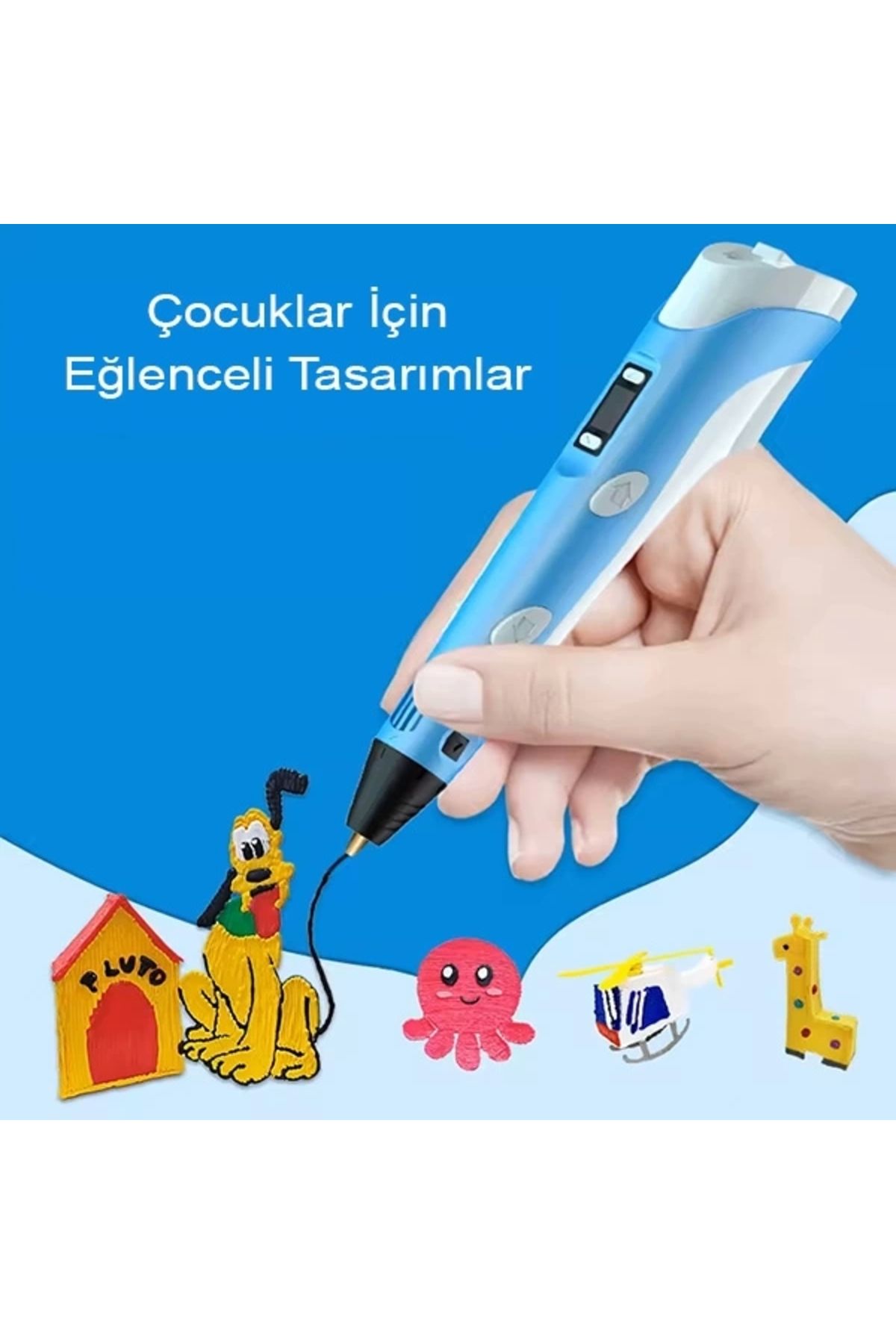 Yenimiyeni 3D Pen Üç Boyutlu Yazıcı Kalem Printer 3 Renk Filament
