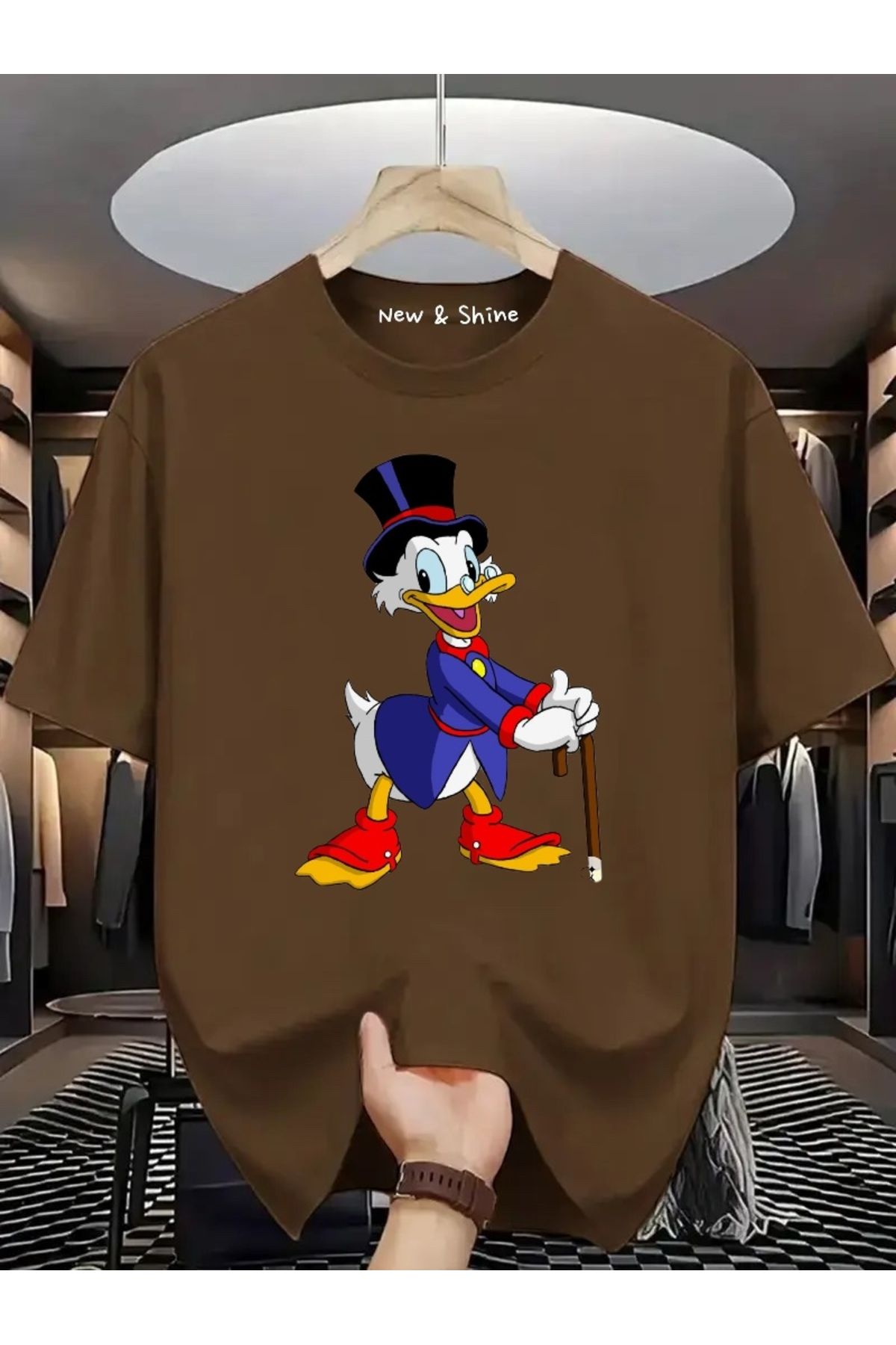 New Shine Uncle Duck Baskılı Oversize T-Shirt
