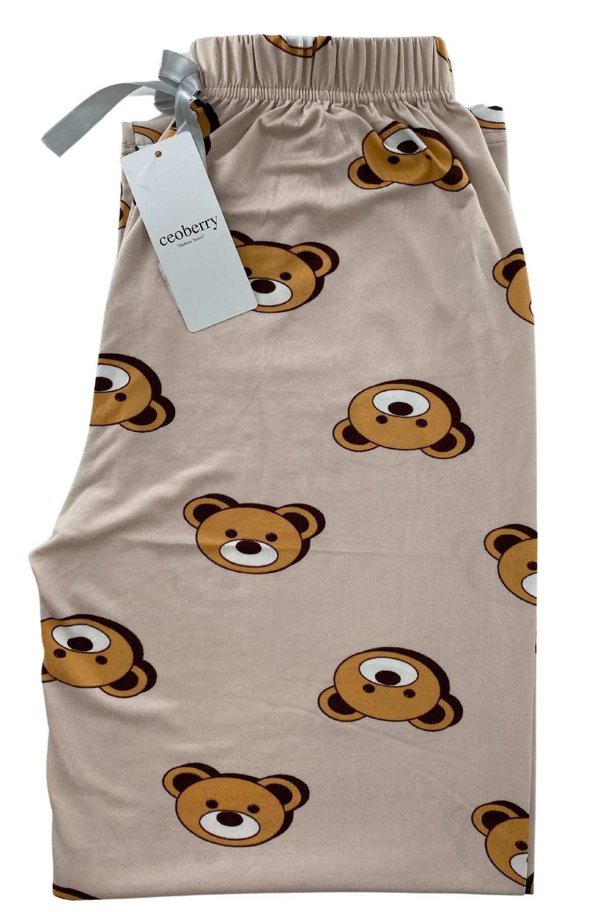 DoDe Flora Kadın Ayıcık Desen Pijama Altı Milan - 104