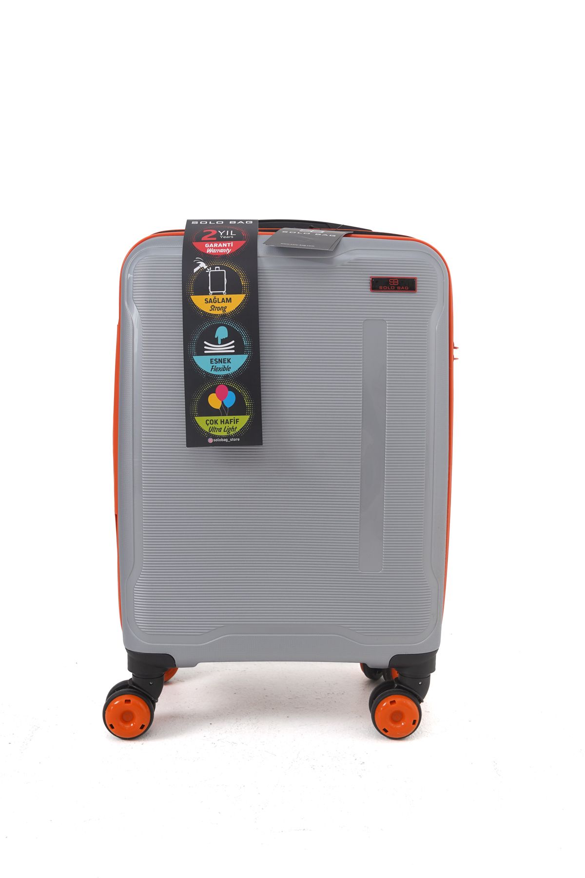 Solo Bag Kabin Boy Polipropilen Kırılmaz Pp Silikon Valiz 55 cm