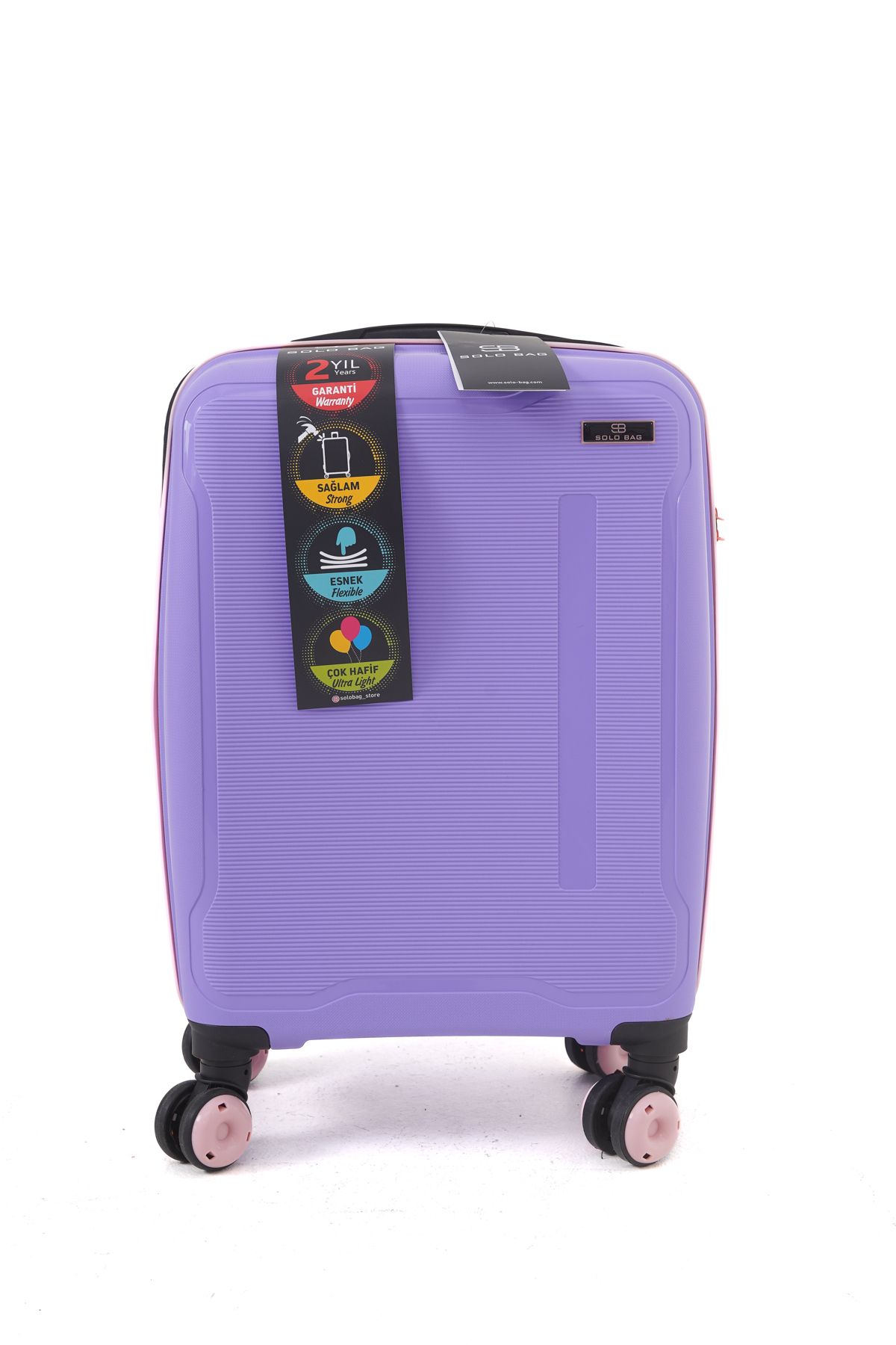 Solo Bag Kabin Boy Polipropilen Kırılmaz Pp Silikon Valiz 55 cm