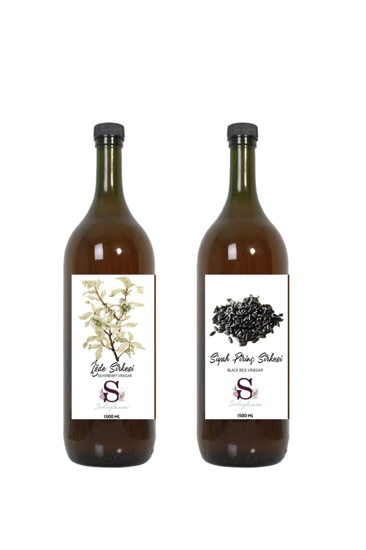 Süheylaana Doğal İğde Sirkesi 1500 Ml - Doğal Siyah Pirinç Sirkesi 1500 Ml