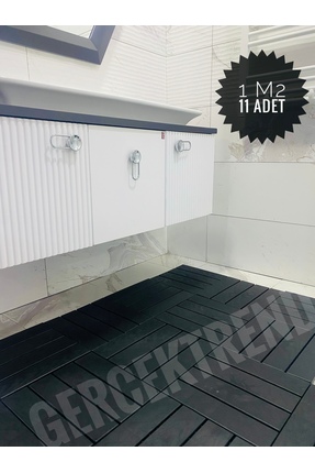 Gerçektrend 11'li Bahçe Balkon Teras Zemin Döşemesi Banyo Paspası Sert Plasti...