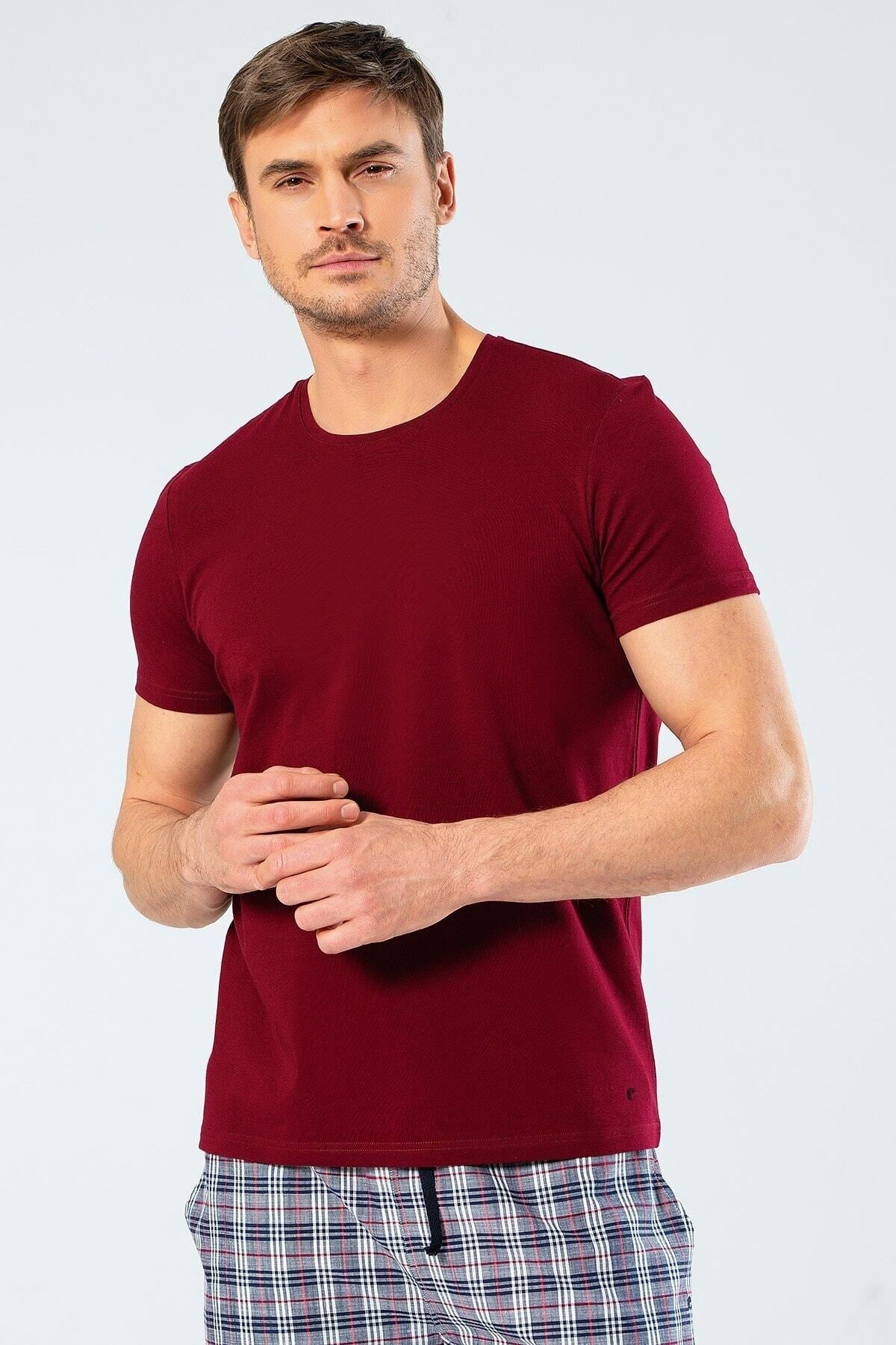 Cacharel %95 Pamuk %5 Likra Bisiklet Yaka Erkek T-shirt