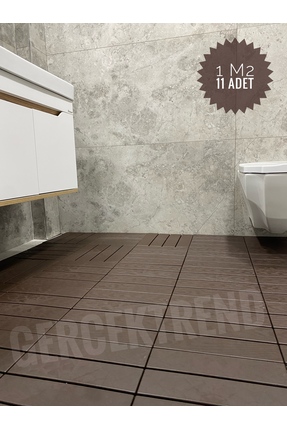 Gerçektrend 11'li Bahçe Balkon Teras Zemin Döşemesi Banyo Paspası Sert Plasti...