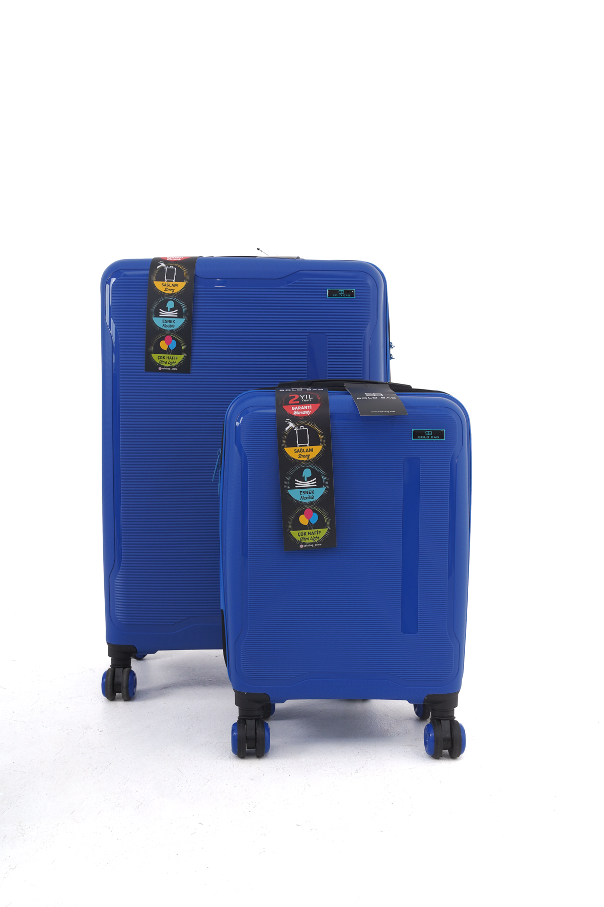Large and Cabinet Size 2-Piece Set Polypropylene Unbreakable Pp Silicone Suitcase