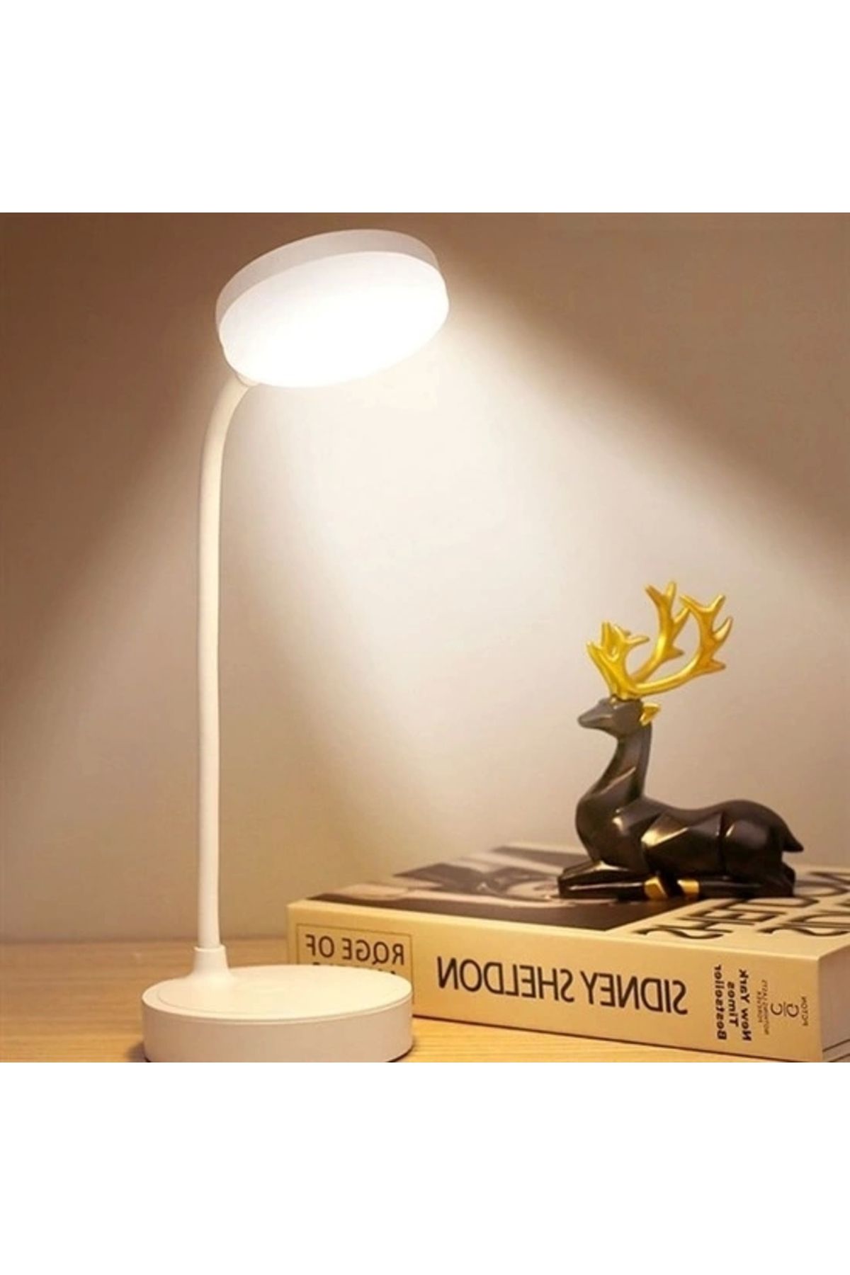 STOREMAX Yuvarlak USBli Dokunmatik 3 Kademeli 360 Derece Özel Göz Korumalı Led Lityum Masa Lambası (5047)