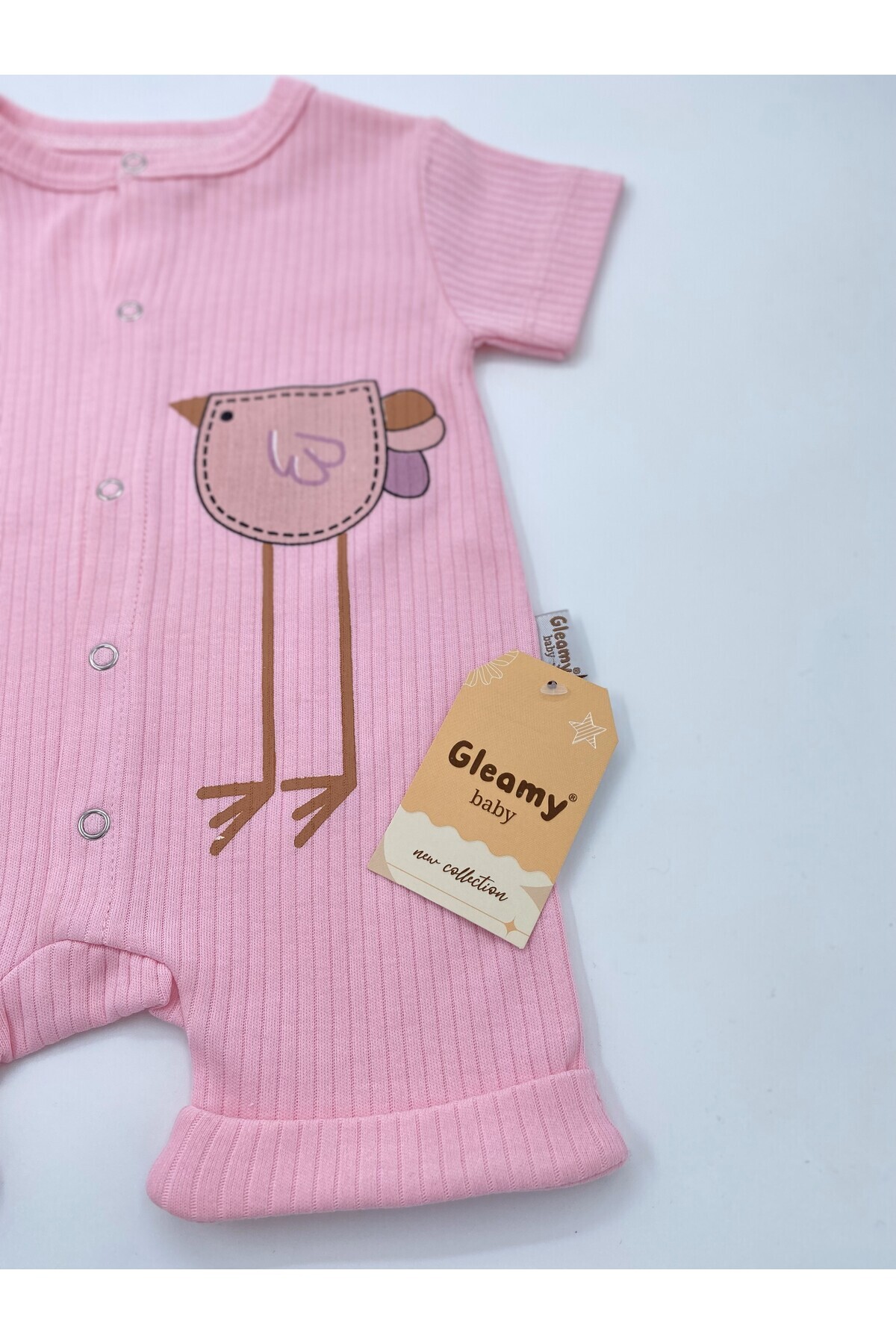 Gleamy FINDIK BEBE KIDS KUŞ DESEN ÇITÇITLI KISA KOLLU ŞORT TULUM(ZIBIN) fotoğrafı 7 (önizleme)