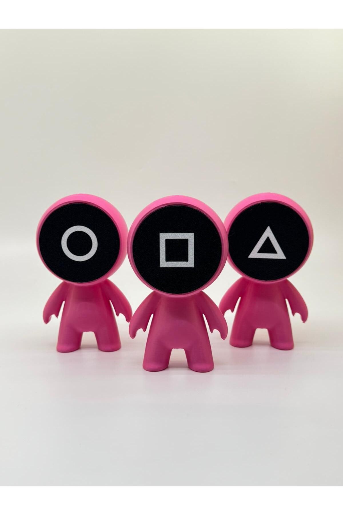 fyne Squid Game Muhafız Figürleri 3'lü Set | Pembe | 13cm