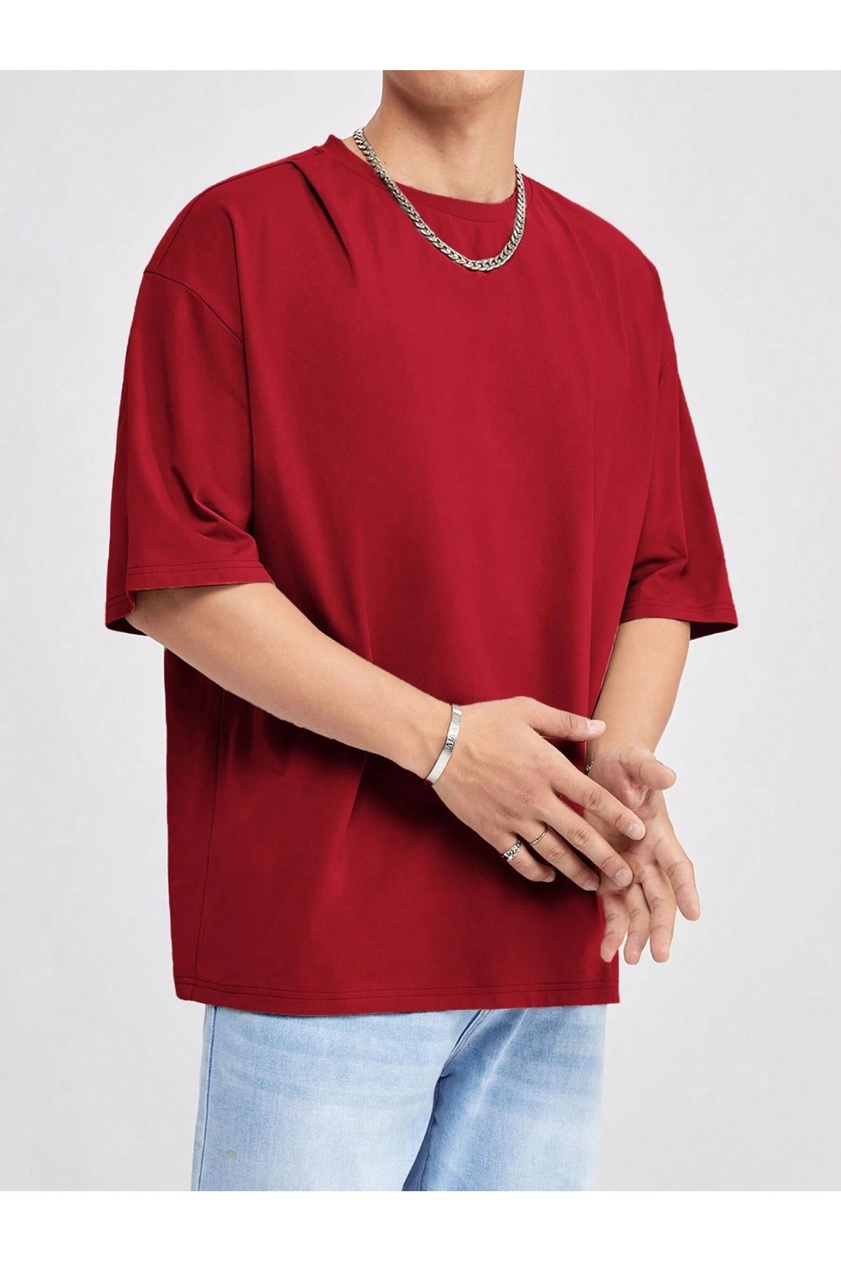 PAVRO Unisex Oversize tişörT Çok Renkli Baskılı T-shirt