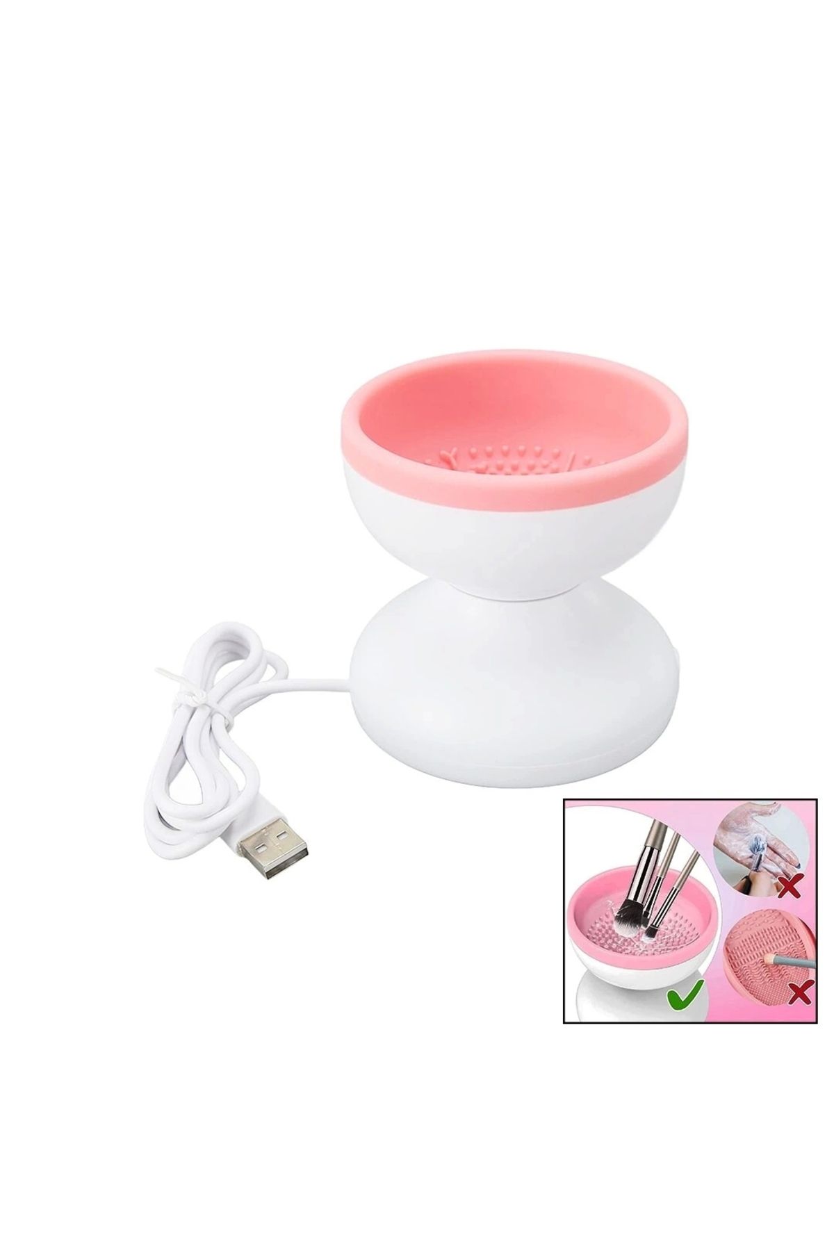 STOREMAX MAKEUP BRUSH CLEANER MAKYAJ FIRÇA TEMİZLEME MAKİNESİ USB ÇALIŞMA - SİLİKON TIRTIKLI HAZNE (5047)
