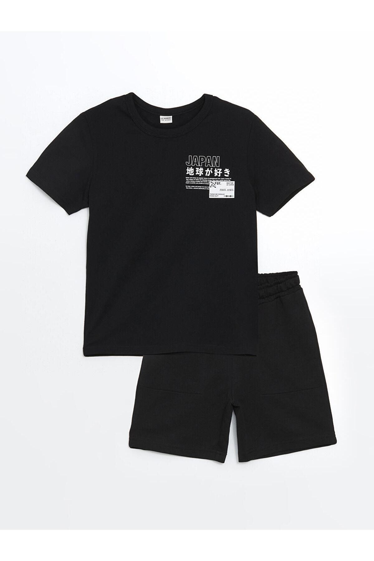 LC Waikiki LCW Kids Japan Baskılı Erkek Çocuk Tişört ve Şort 2'li Takım (S5)