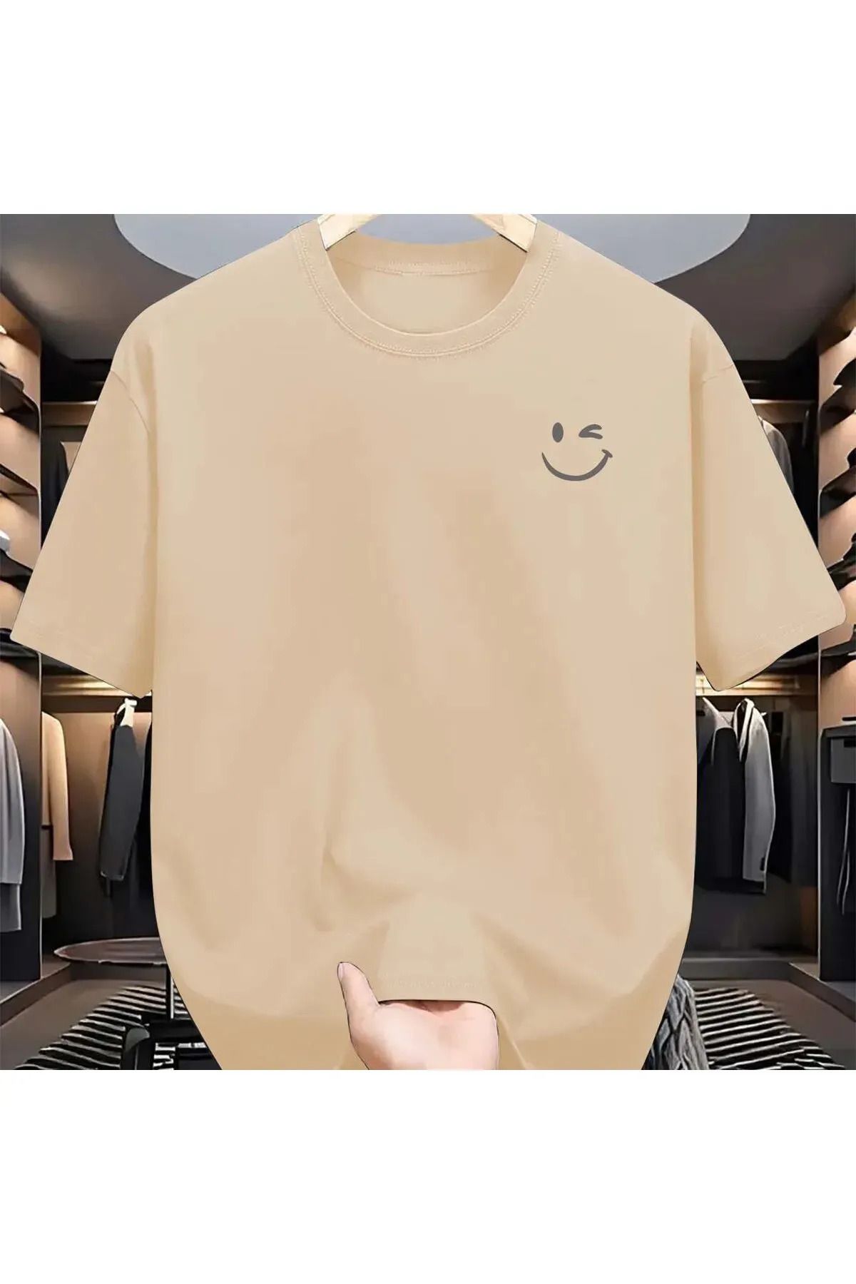 FeaR LeeS Wink Smile Baskılı Oversize T-shirt