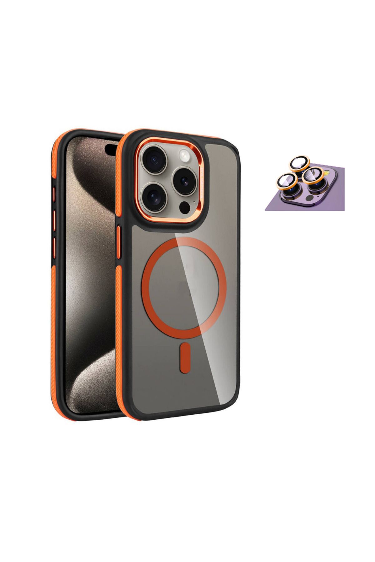zore Apple İphone Zore Solo Kapak 14 Pro Kılıf+Cl-12 Anti-Reflective Kamera Lens Koruyucu