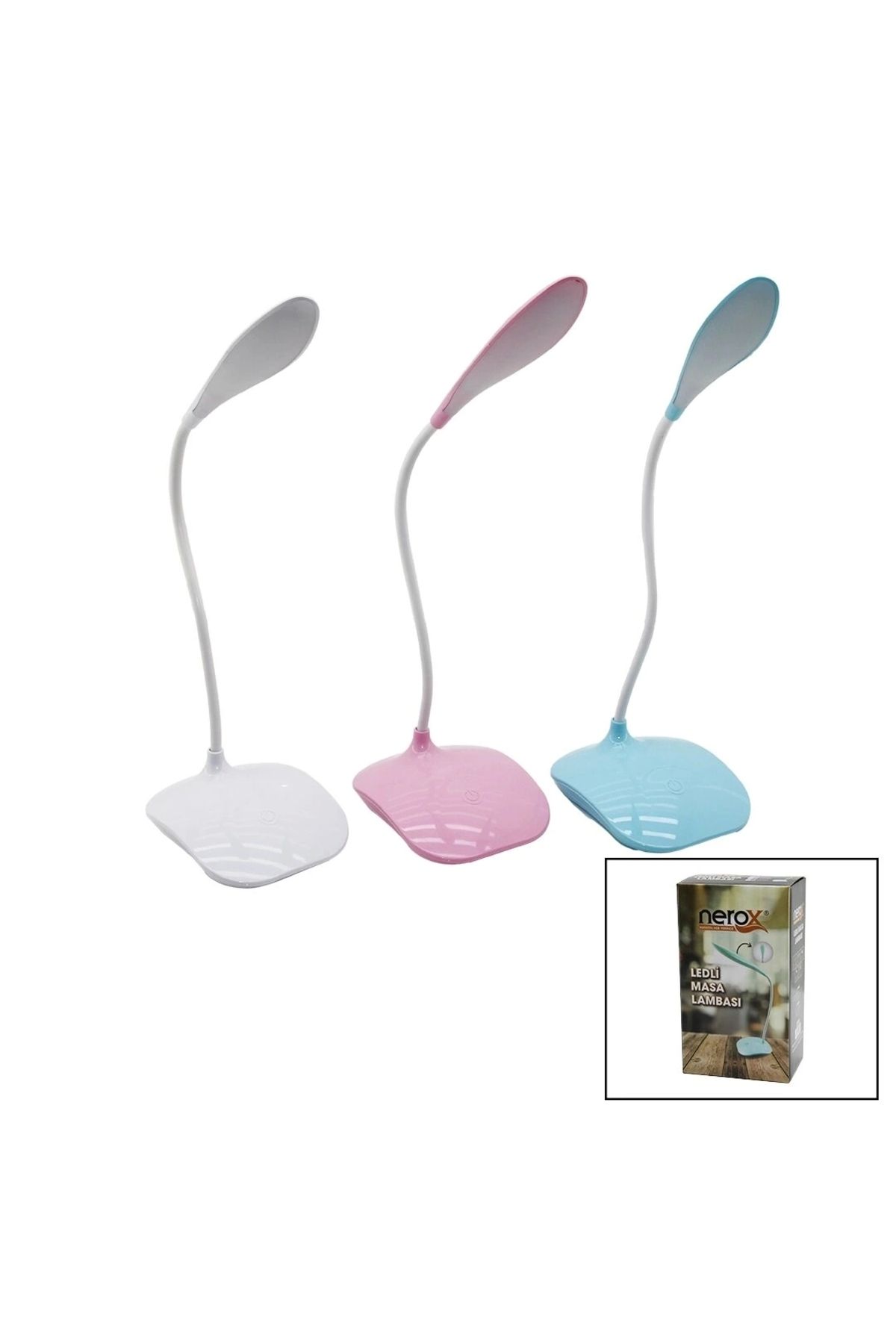 STOREMAX 2IN1=ŞARJLI - PİLLİ 18LEDLİ MASA LAMBASI OYNAR BAŞ -DOKUNMATİK AÇ KAPA - 3 KADEME IŞIK (5047)