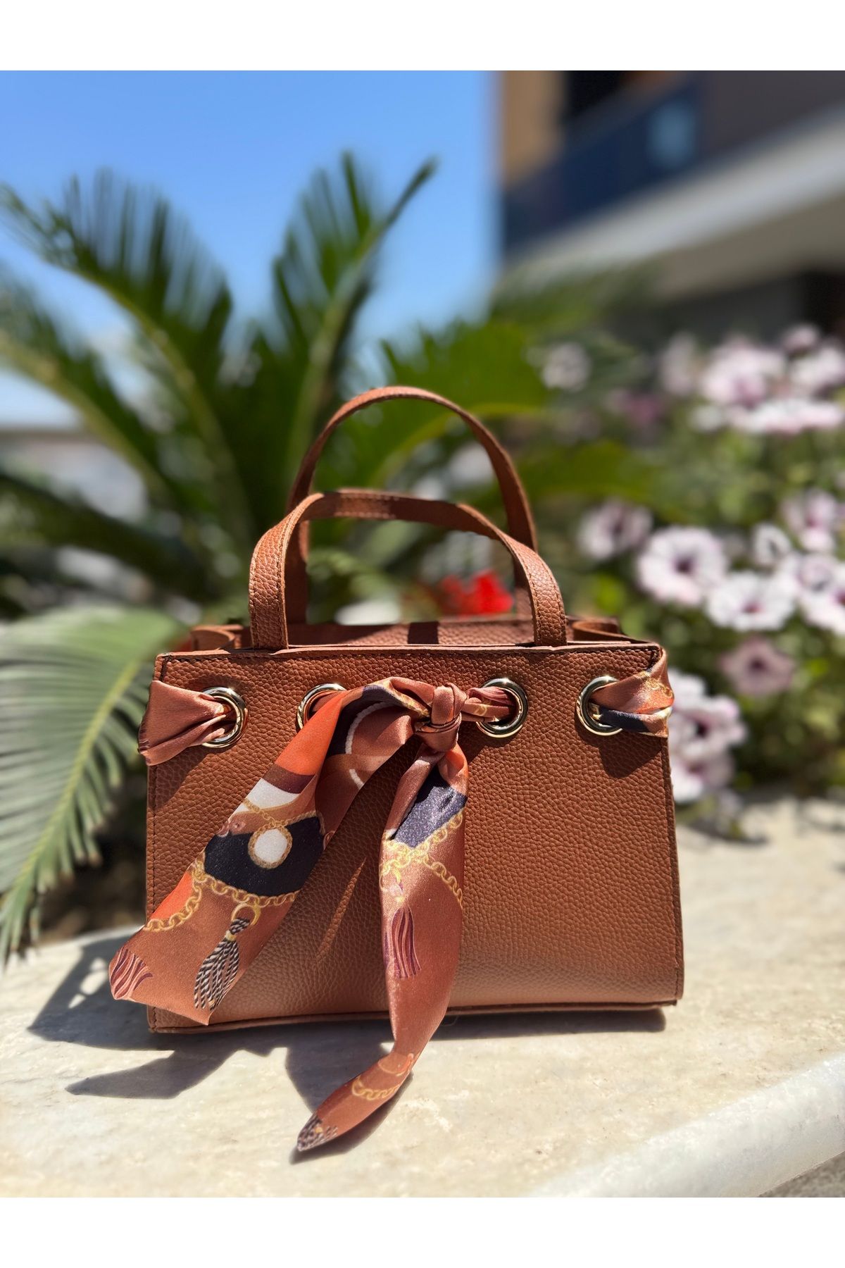 MODA Mini Fular Detaylı Kadın El ve Omuz Çantası
