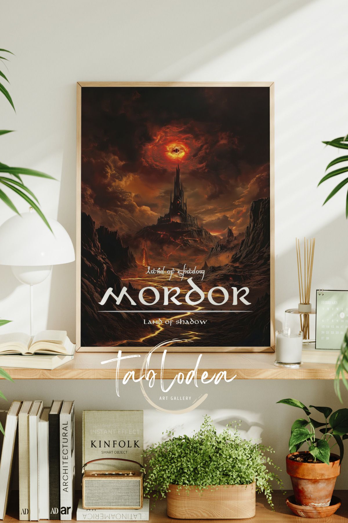 tablodea Yüzüklerin Efendisi Çerçeveli Poster Tablo, The Lord Of The Rings Tablo, Mordor Klasik Film Tablosu