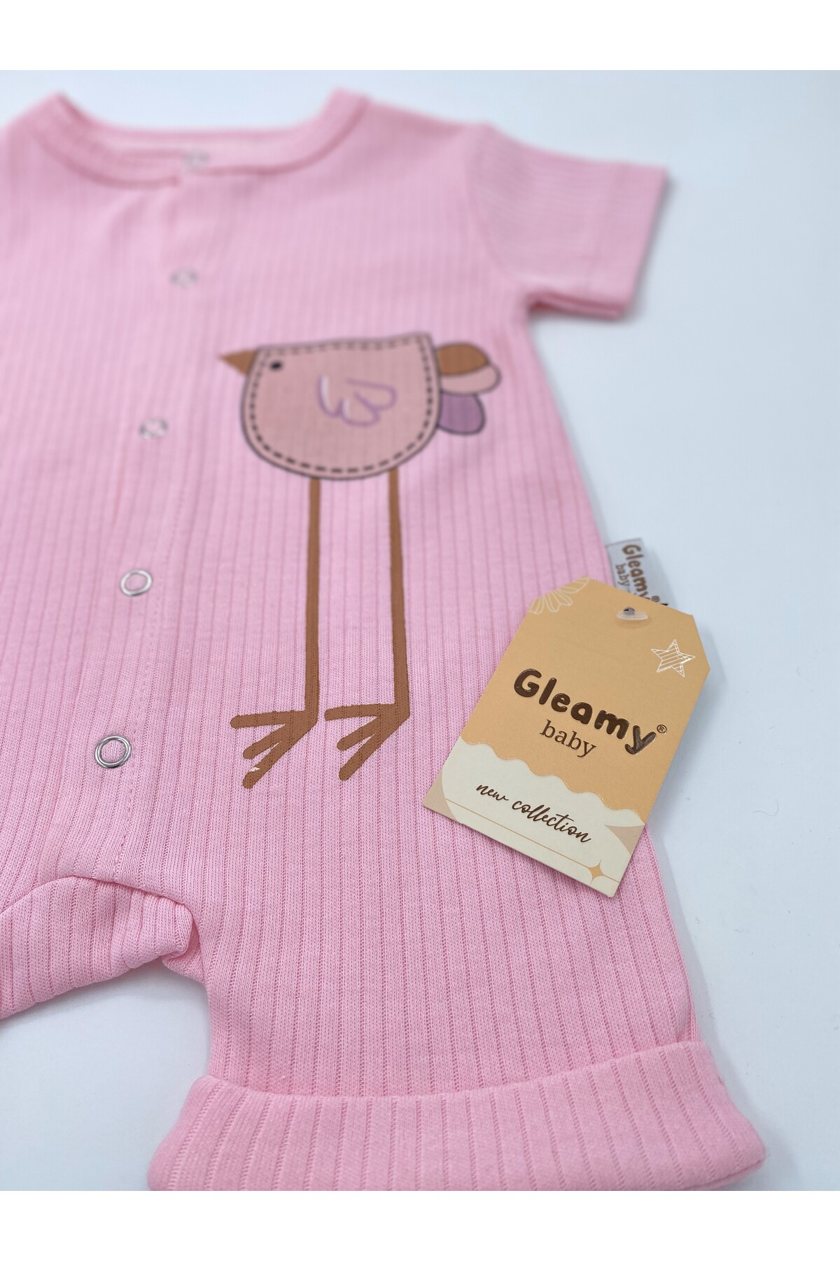 Gleamy FINDIK BEBE KIDS KUŞ DESEN ÇITÇITLI KISA KOLLU ŞORT TULUM(ZIBIN) fotoğrafı 6 (önizleme)