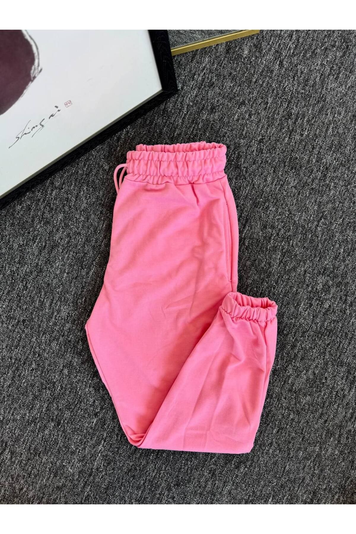 VOGUEMET Yeni Sezon Erkek Kadın Unisex Düz Renk Vortex Yüksek Kaliteli Eşofman Altı Paça Lastikli