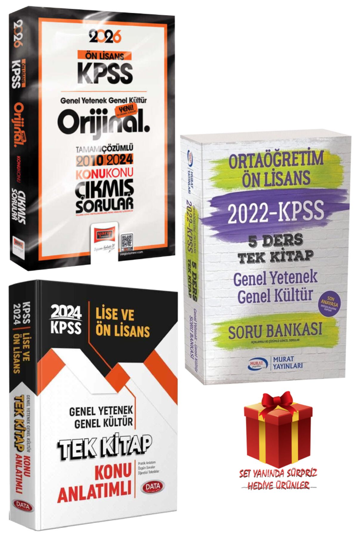 Yargı Yayınları 2026 KPSS Ön Lisans GYGK Orijinal Çıkmış Sorular 2010-2024+Tek Kitap Konu Anlatımı+Soru Bankası Seti