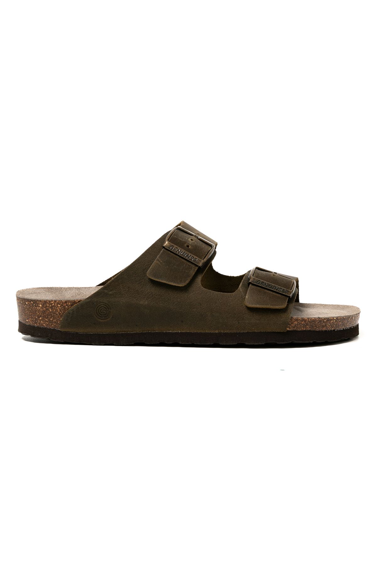 Genuins Erkek Terlik HAWAII G105996 Genuins Oiled Leather Kaki