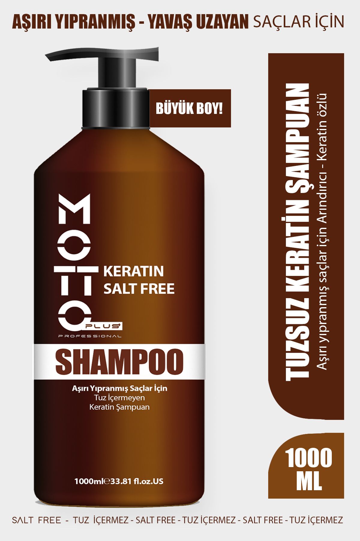Motto Plus Professional Keratin - Tuzsuz Saç Bakım Şampuanı 1000ml