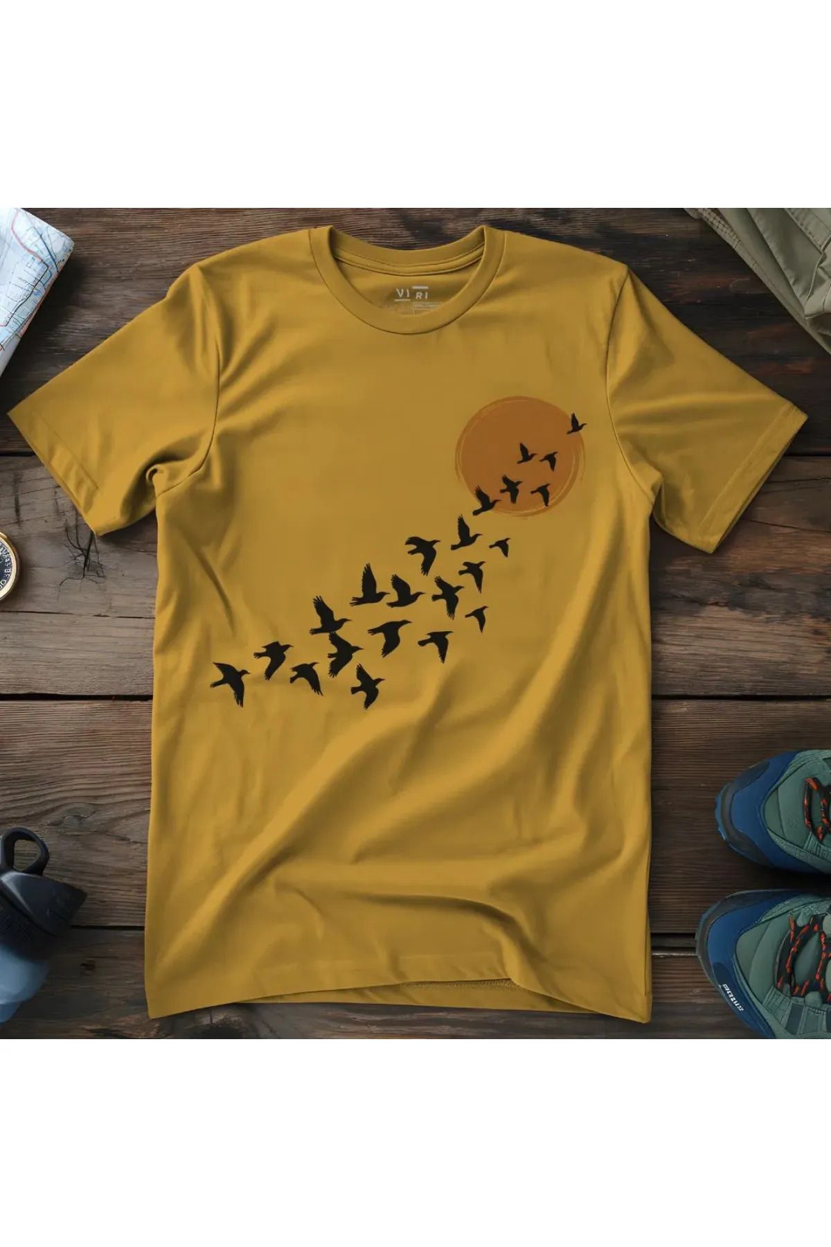 FeaR LeeS Kuzeye Git Baskılı Oversize T-shirt