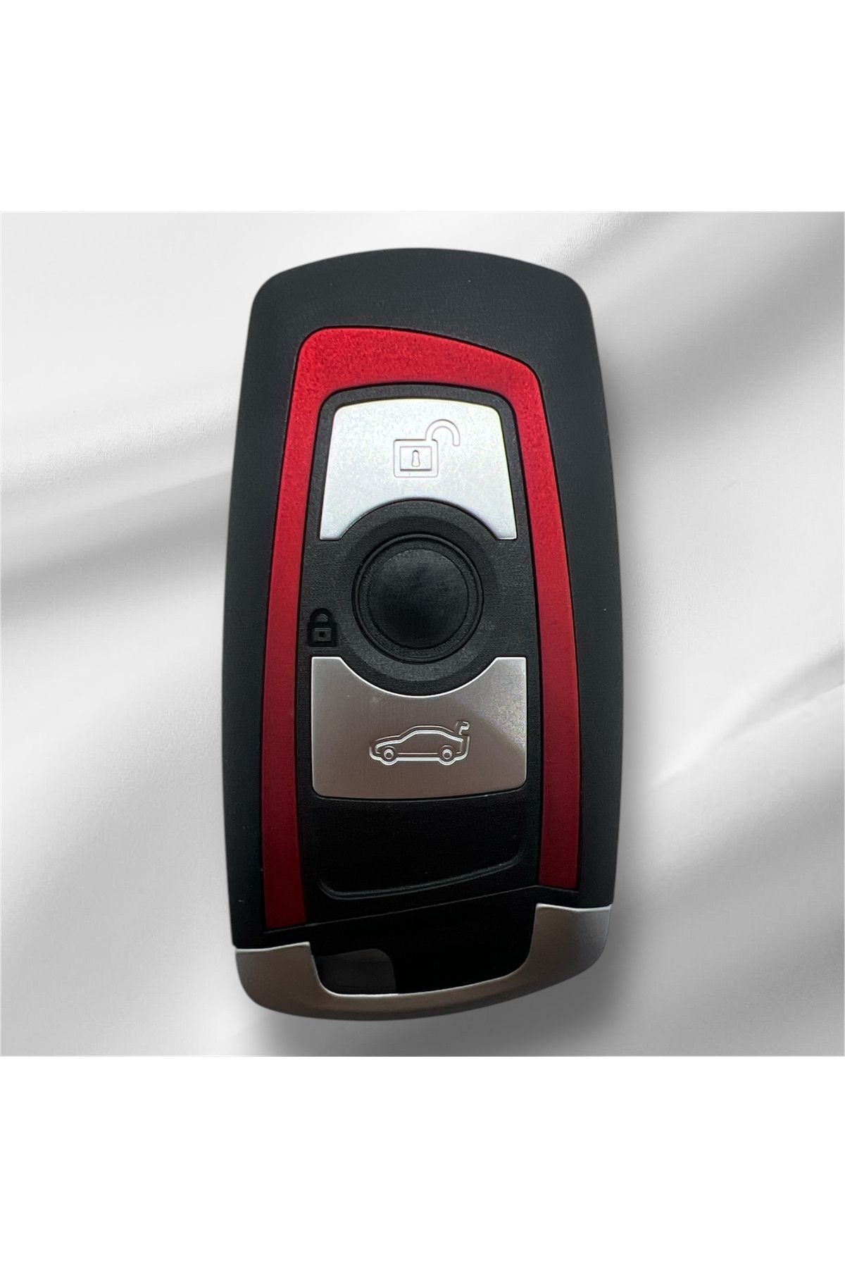 Luxe Aksesuarr BMW Smart F30 F32 F10 F20 Uyumlu 3 Buton Kumanda Kabı Kırmızı Renk