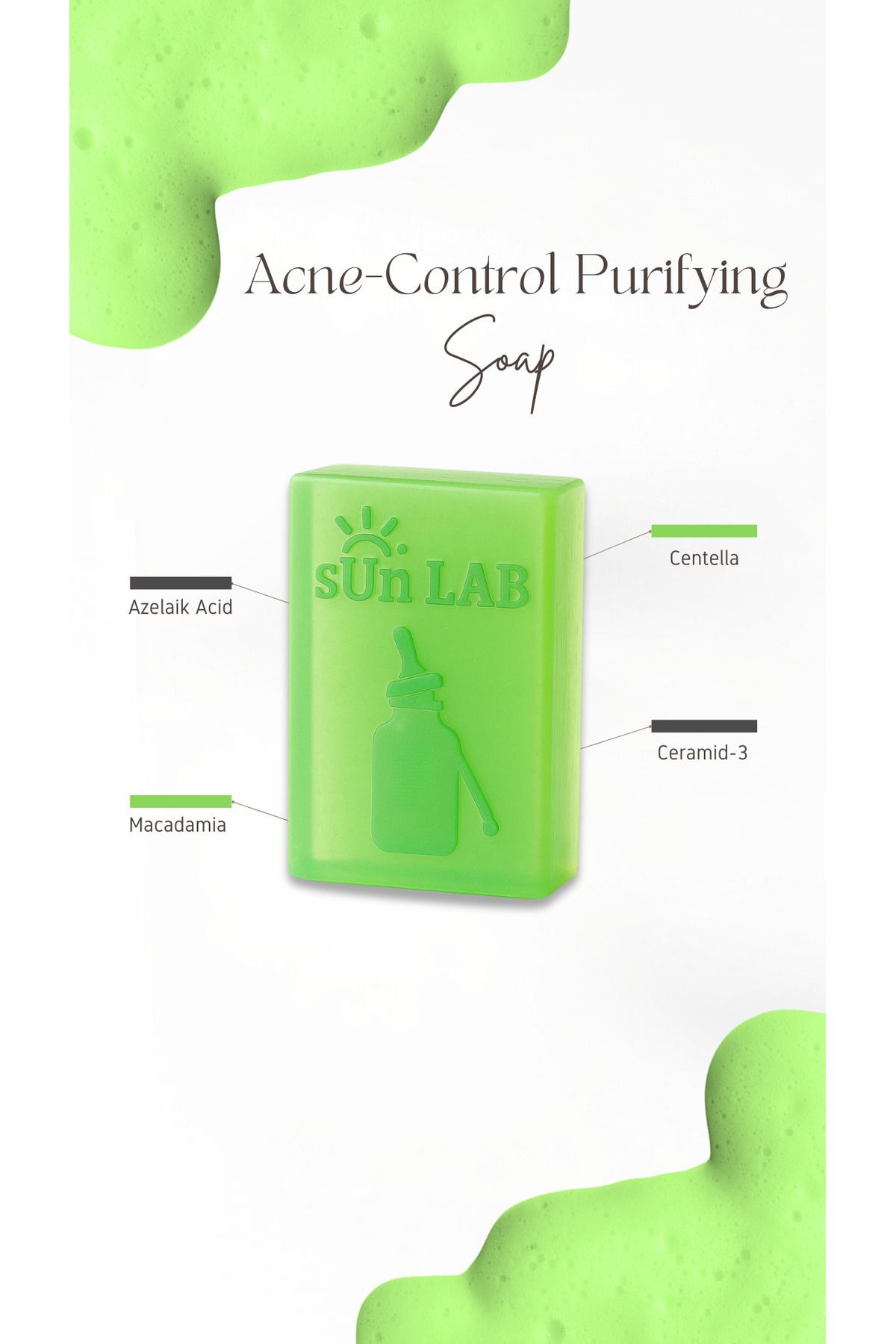 sun lab beauty care solution Ve Siyah Nokta Karşıtı Acne Control Purifying Sabun 50gr