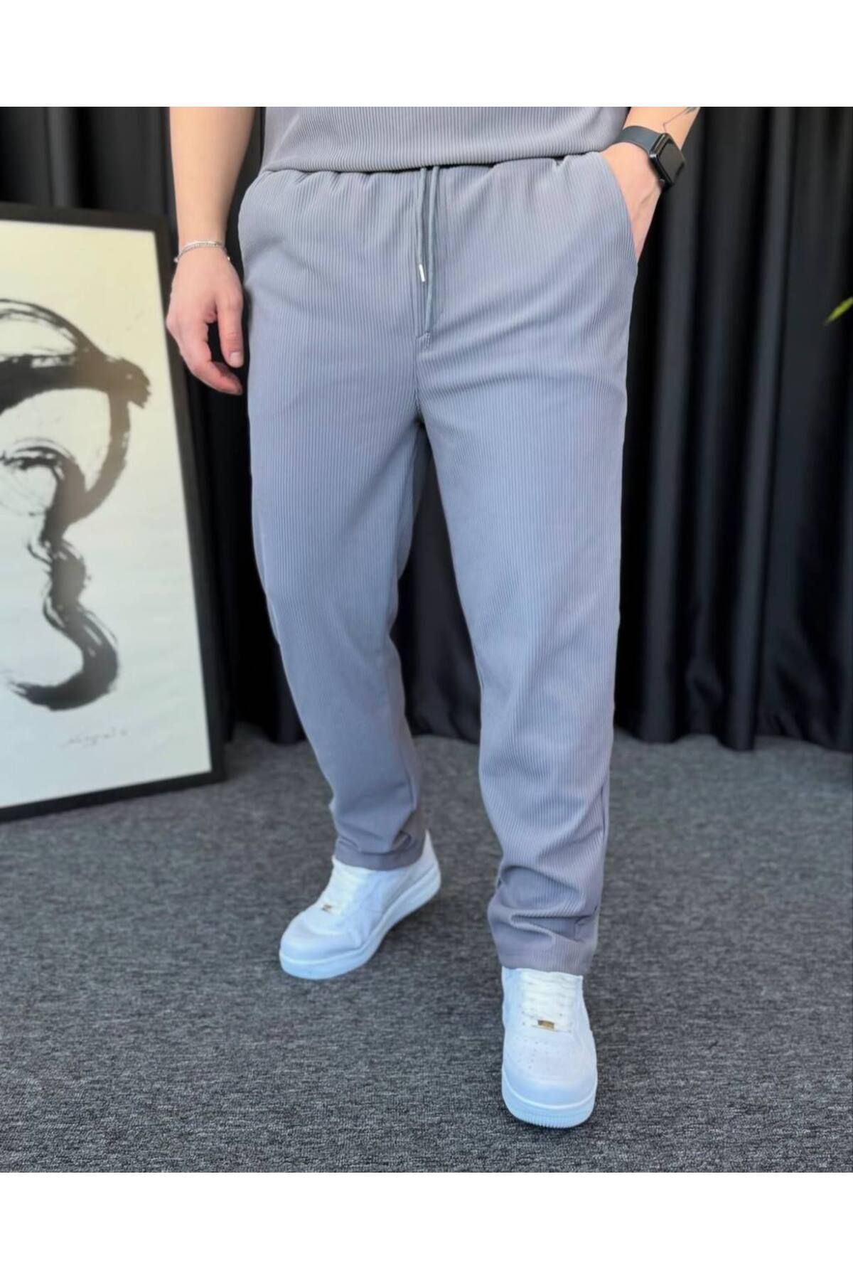 VOGUEMET Yeni Sezon Erkek Kadın Unisex Düz Renk Ottoman Yüksek Kaliteli Eşofman Altı